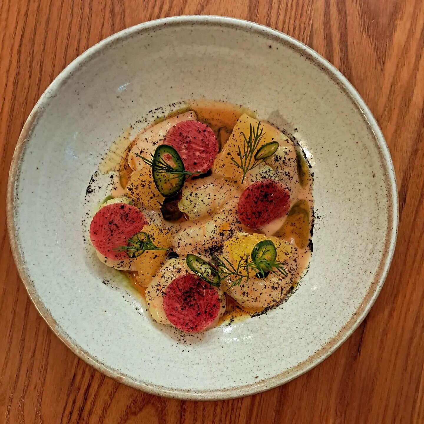 Our Newest Addition!

Prawn Cevice with rhubarb leche de tigre &amp; Orange

Book a table on opentable or by giving us a call and give it a taste
