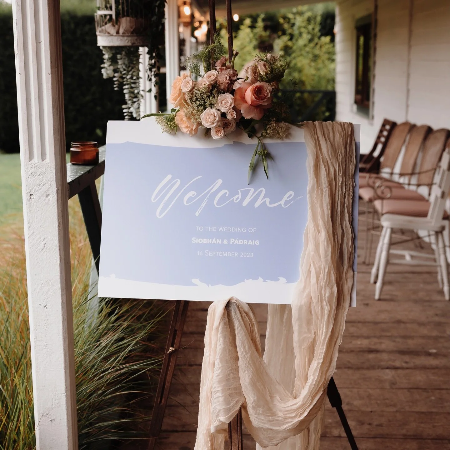 Siobh&aacute;n &amp; P&aacute;draig&rsquo;s Love Notes semi-bespoke suite in dusty blue on white.

The double sided invitation features a custom, hand-lettered quote &mdash; &ldquo;Yes I said, Yes I will, Yes&rdquo; &mdash; designed for the day and t