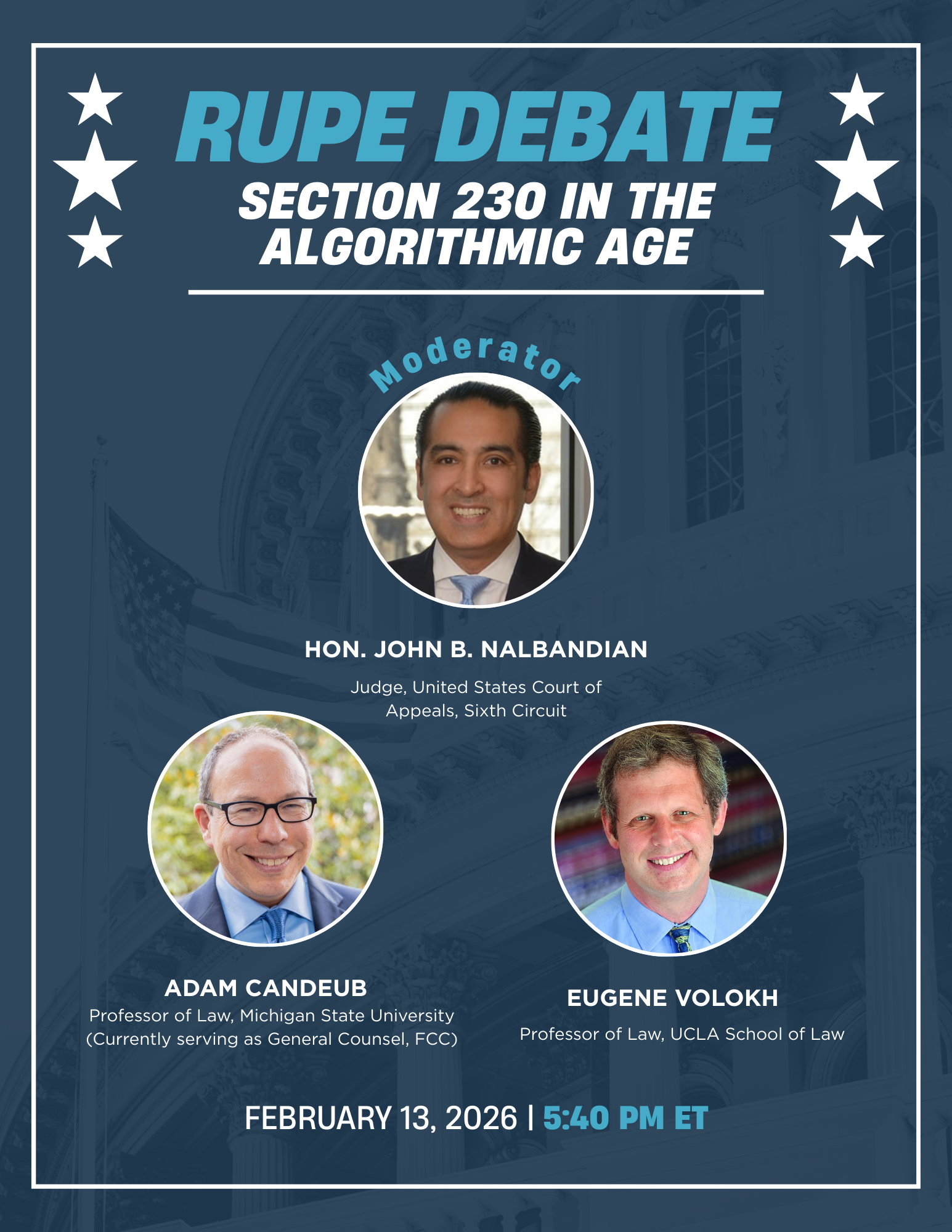 Rupe Debate: Section “230 in the Algorithmic Age”