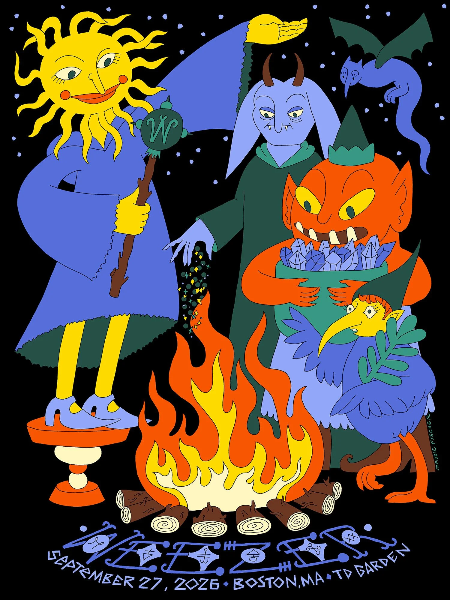 Illustrated concert poster - Weezer - illustration - Maddie Fischer - A Human Agency - illustration agency - London
