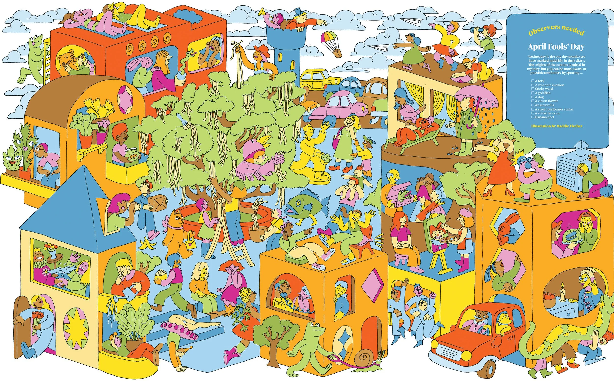 Where's Waldo style illustration - Where's Wally - illustration - Maddie Fischer - A Human Agency - illustration agency - London