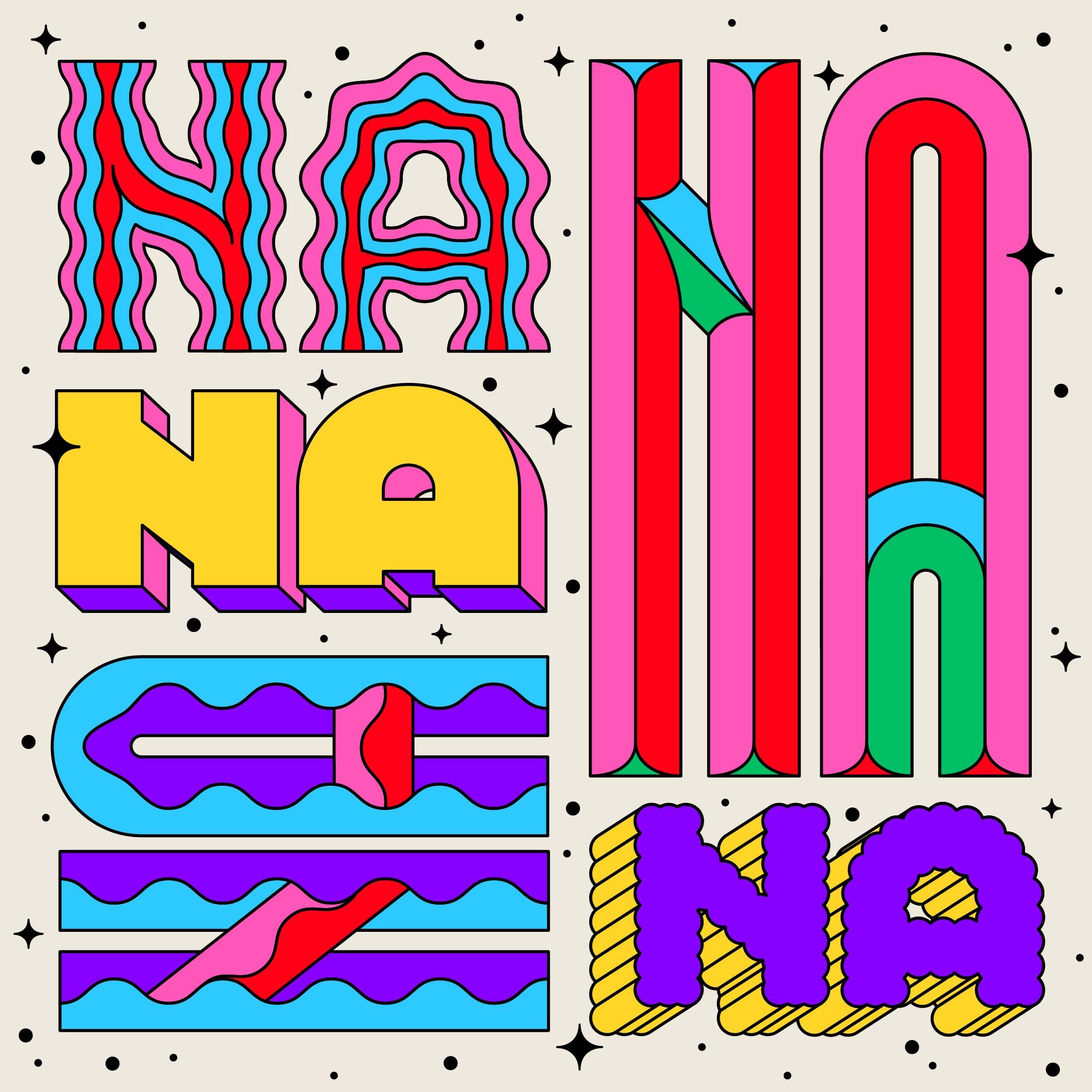 Typographic illustration - Na Na Na Na Na - illustration - Jasmina Zornic - A Human Agency - illustration agency - London