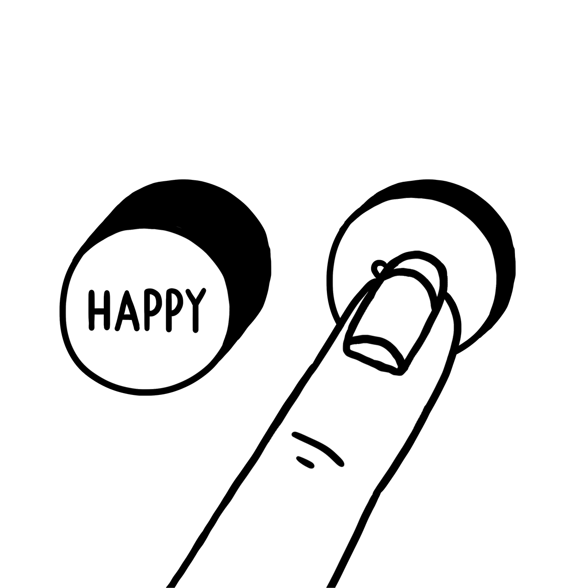 Animation of happy and sad buttons - illustration - Laurène Boglio - A Human Agency - illustration agency - London