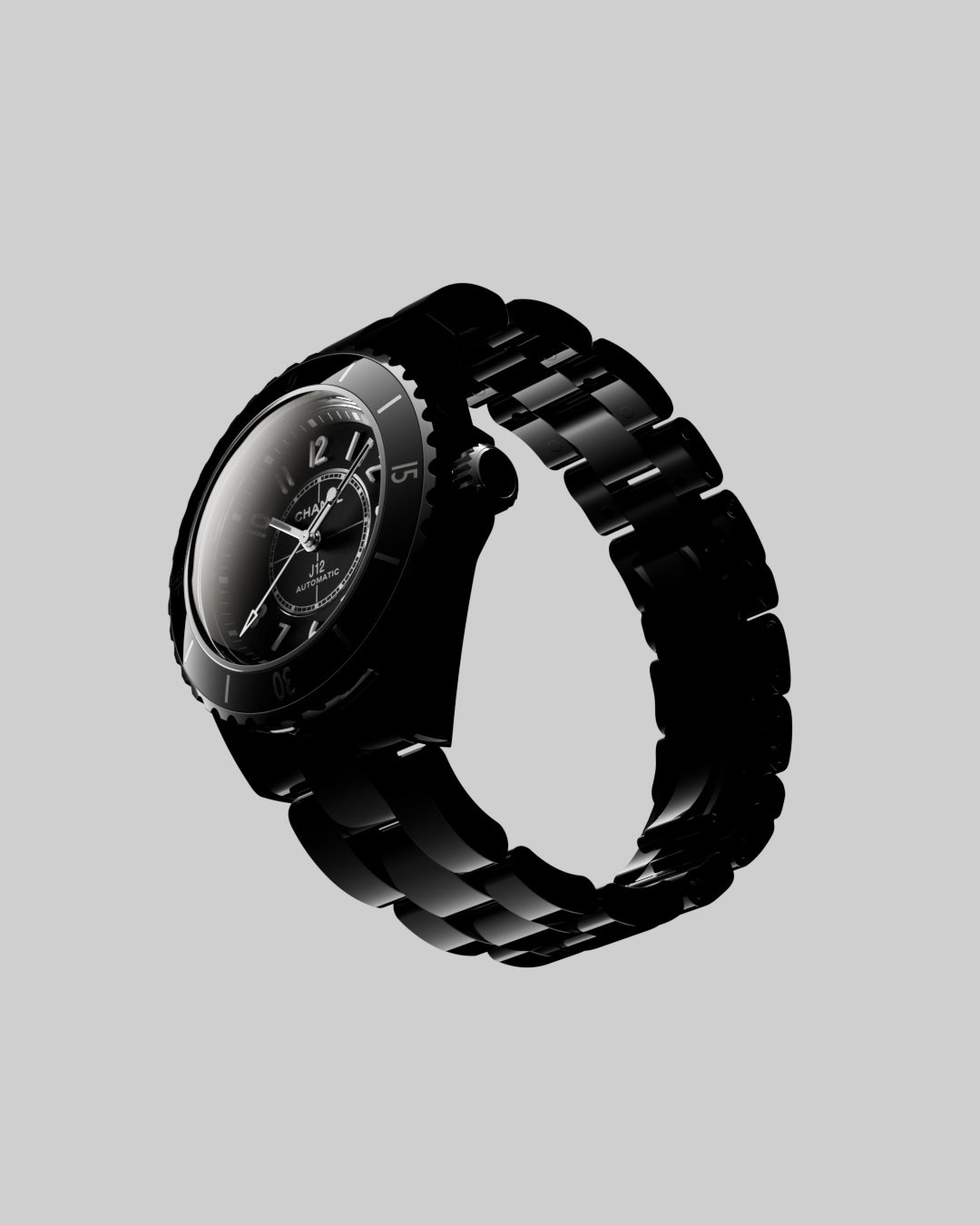 Illustration of a black Chanel watch - digital illustration - Thomas Pomarelle - A Human Agency - illustration agency - London