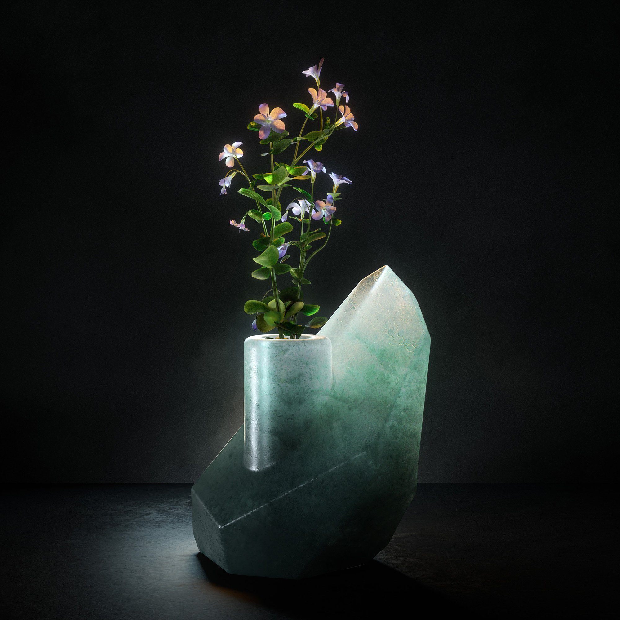 Illustration of an opaque vase with flowers - digital illustration - Thomas Pomarelle - A Human Agency - illustration agency - London