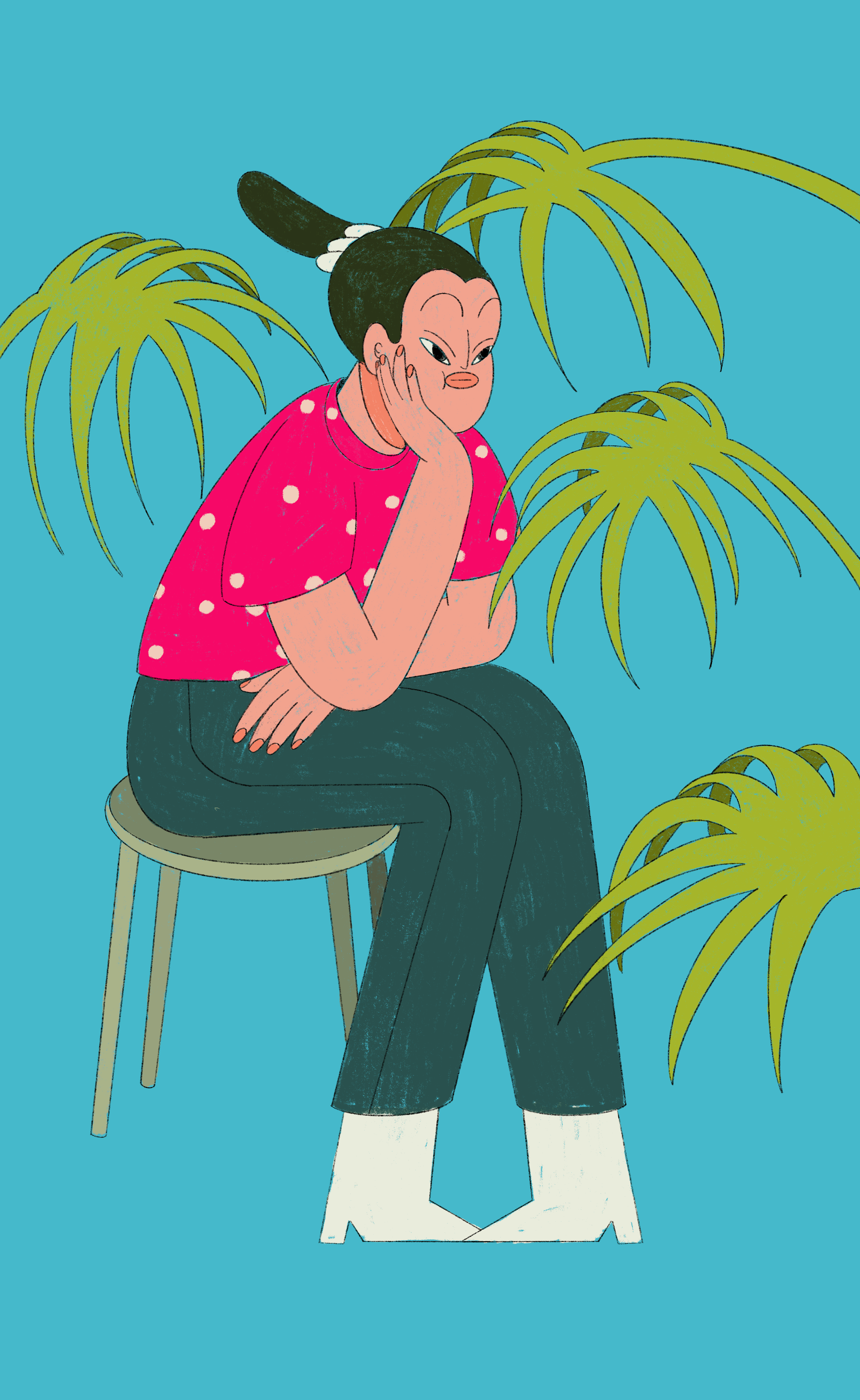 GIF of woman sitting - illustration - Anne Sophie Engelhardt - A Human Agency - illustration agency - London