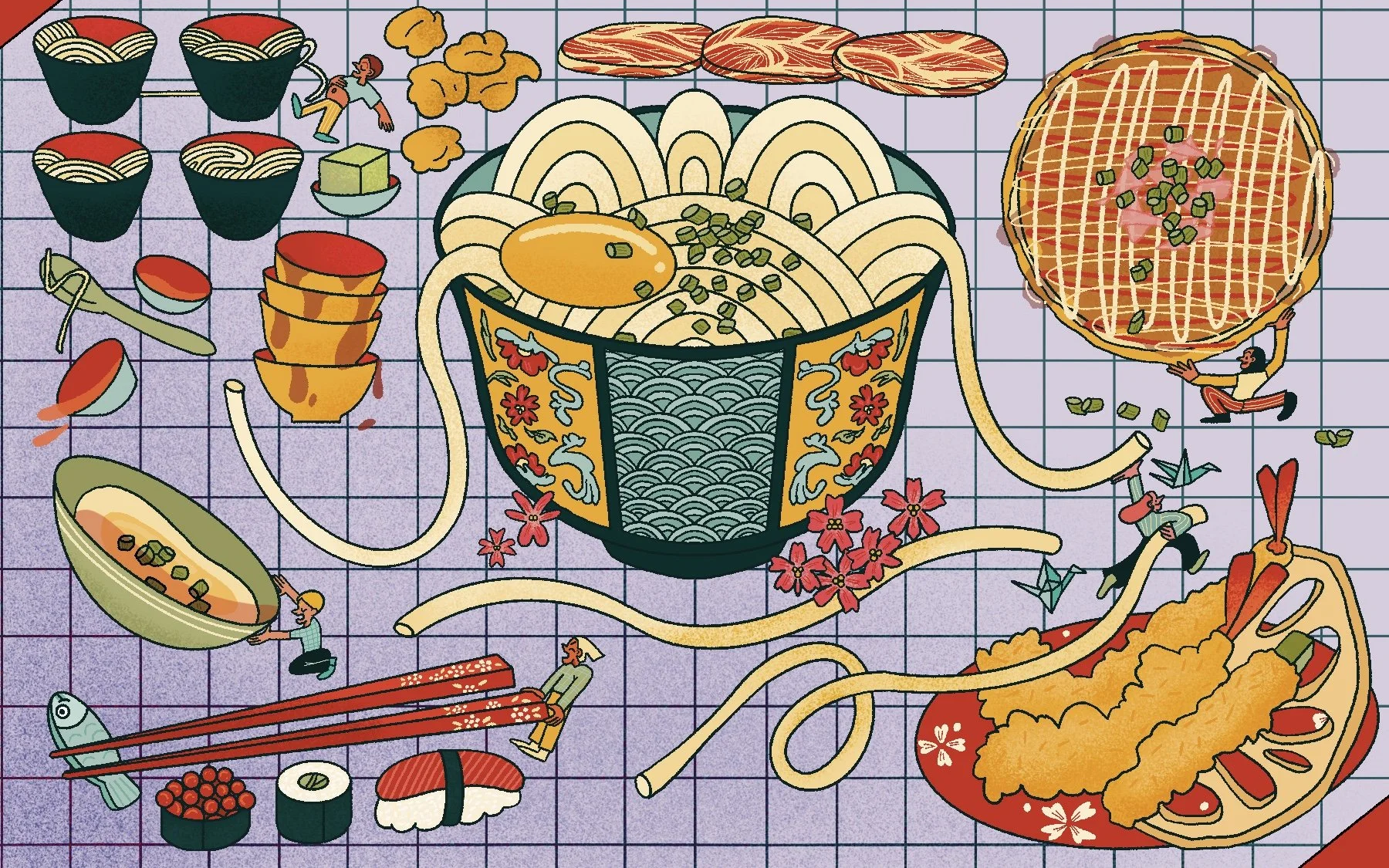 Illustration of iconic Japanese food - illustration - Anne Sophie Engelhardt - A Human Agency - illustration agency - London