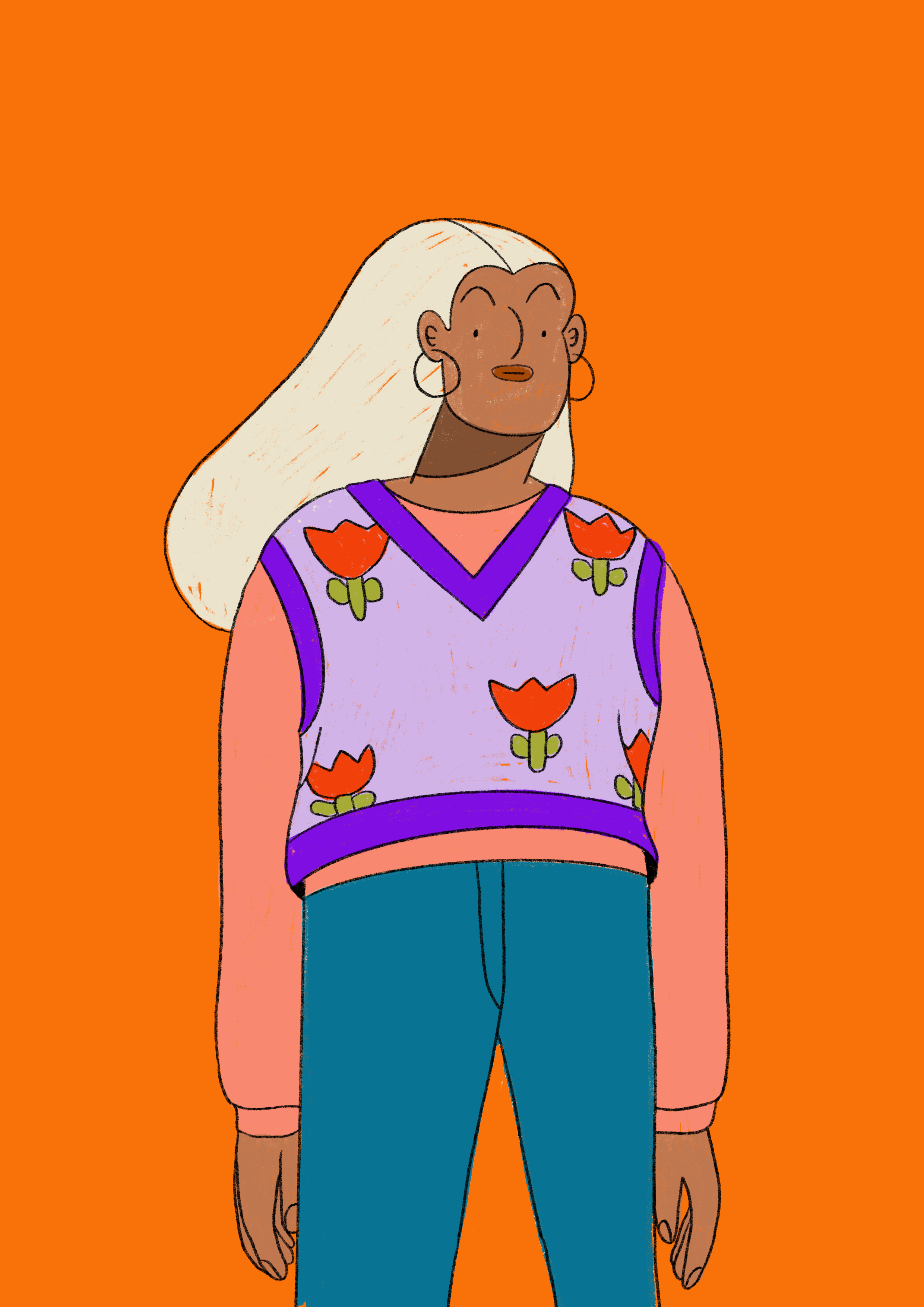 GIF of woman standing in wind  - illustration - Anne Sophie Engelhardt - A Human Agency - illustration agency - London