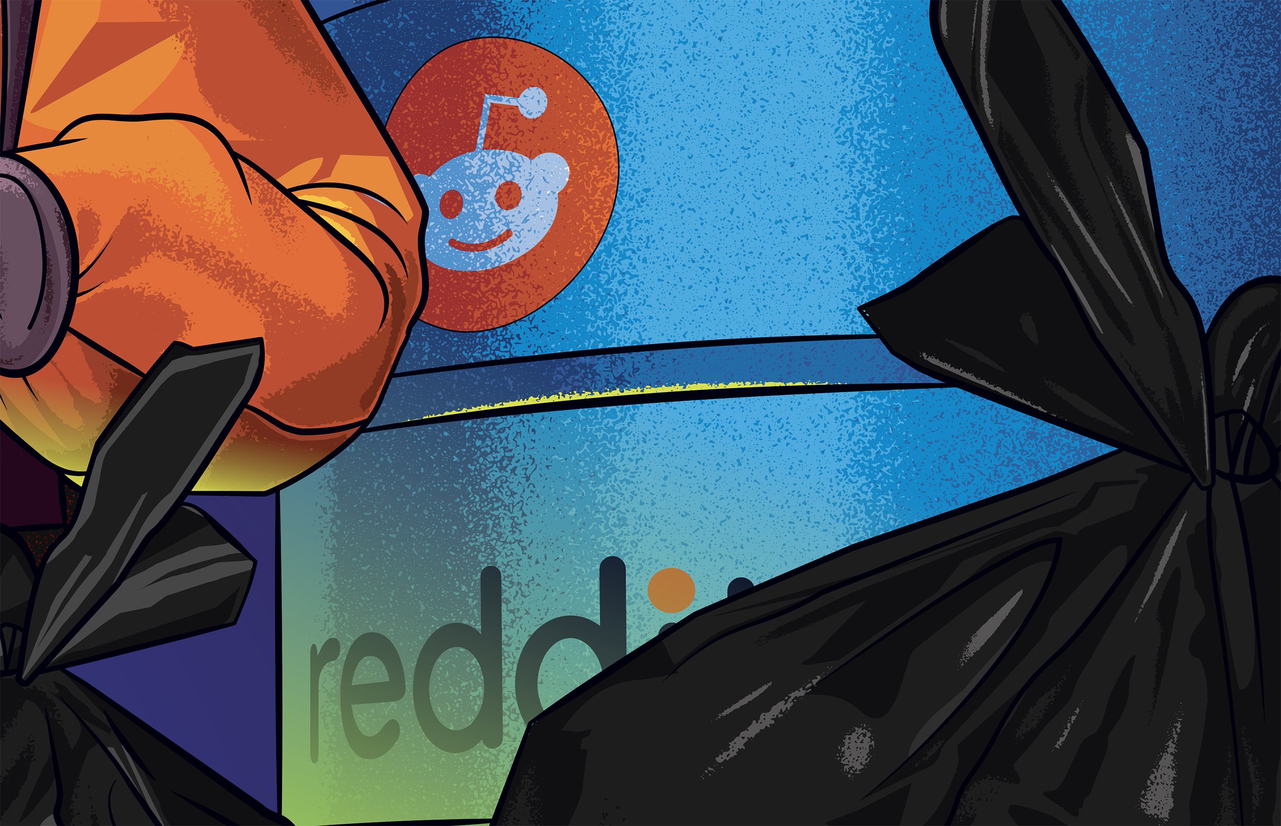 Illustration of Reddit - toxic comments - social media - illustration - Musketon - A Human Agency - illustration agency - London