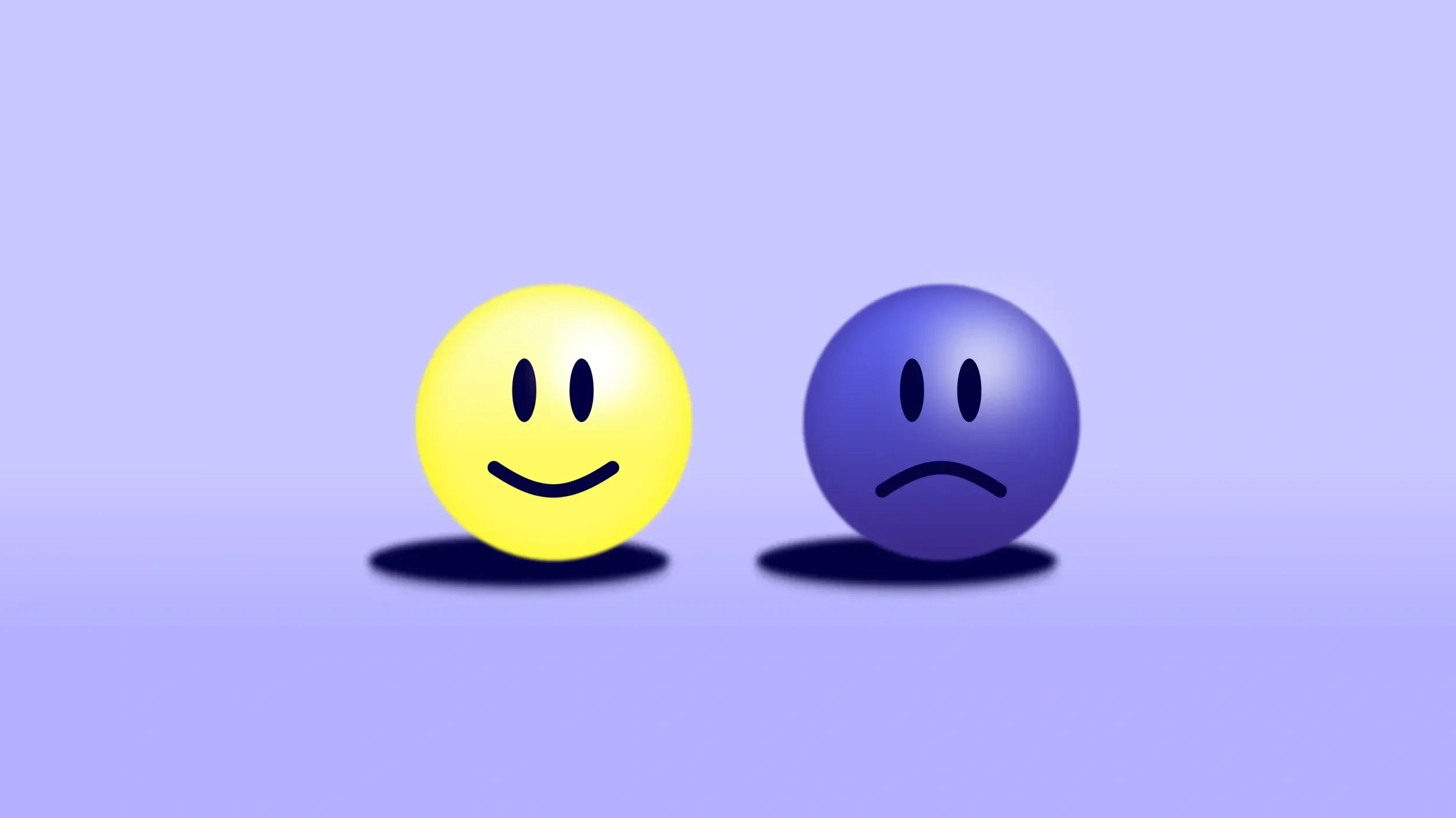 zwei smileys, einer freudig und einer traurig und frustriert