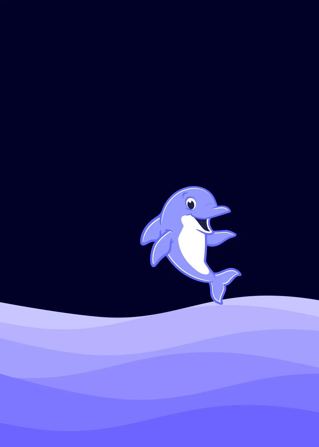 Die sechs Phasen der MindRooted Methode: Verbindung, Verwurzelung, Identität, bewusstes Handeln, Kommunikation und Verwirklichung symbolisiert von Delphin Flippi