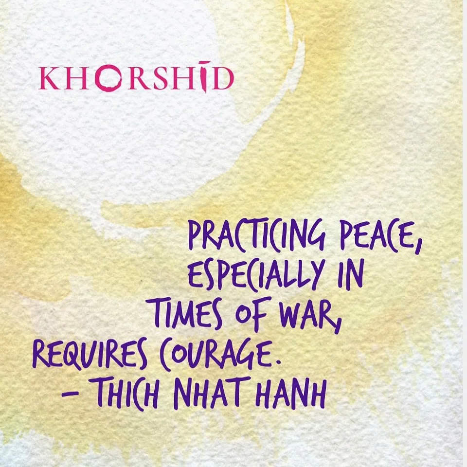 PRACTICING PEACE, ESPECIALLY IN TIMES OF WAR, REQUIRES COURAGE.
- THICH NHAT HANH

Take a moment to breathe 

💛

#peace #khorshidyogaandmeditation #be #thichnhathanhquotes #breathe #courage #practice #practicepeace
