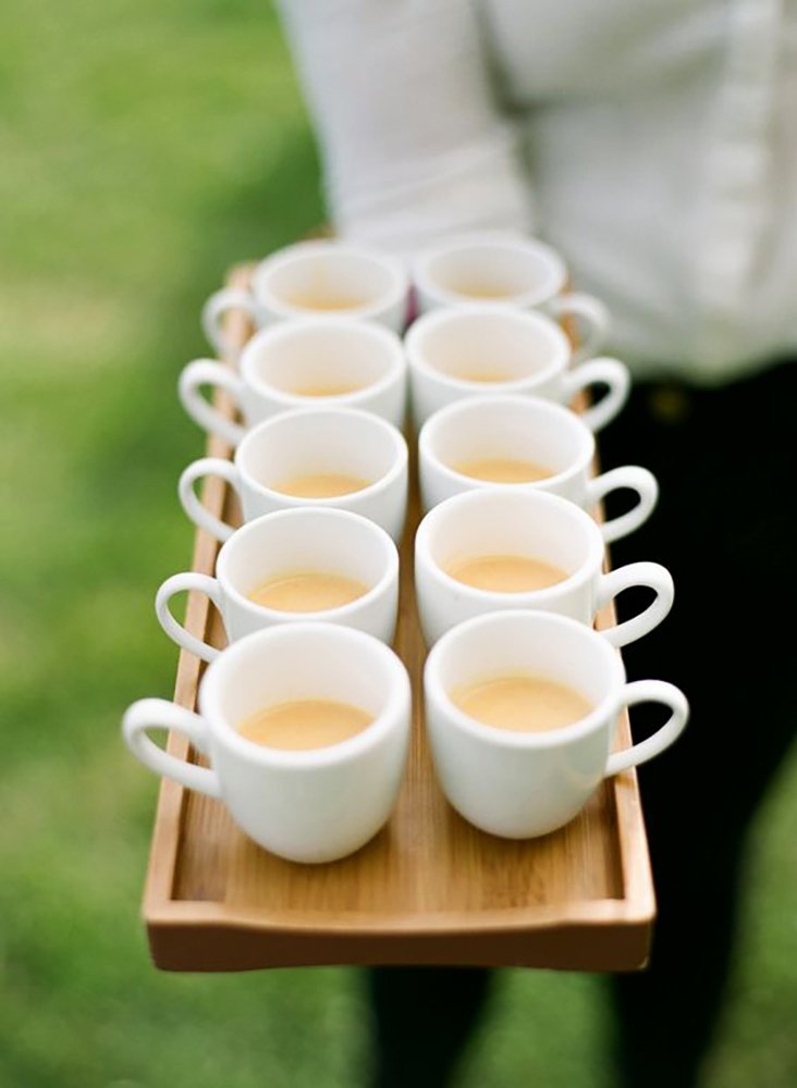 Coffee service cups set up for event catering