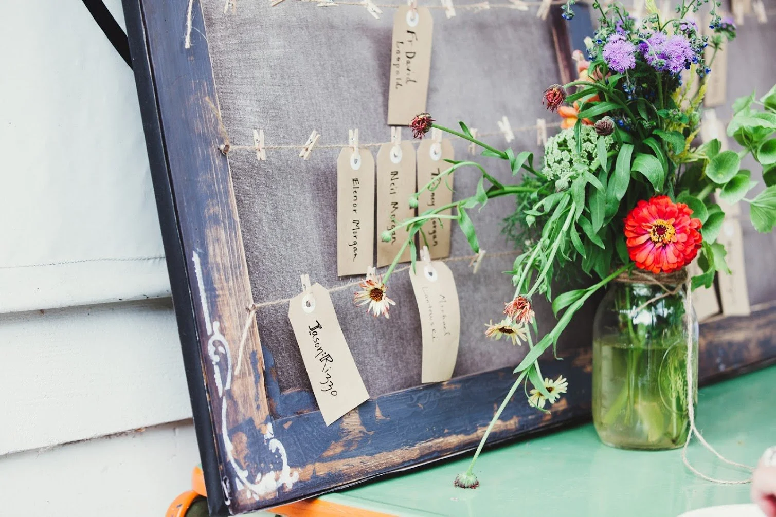 Wedding table seating chart display