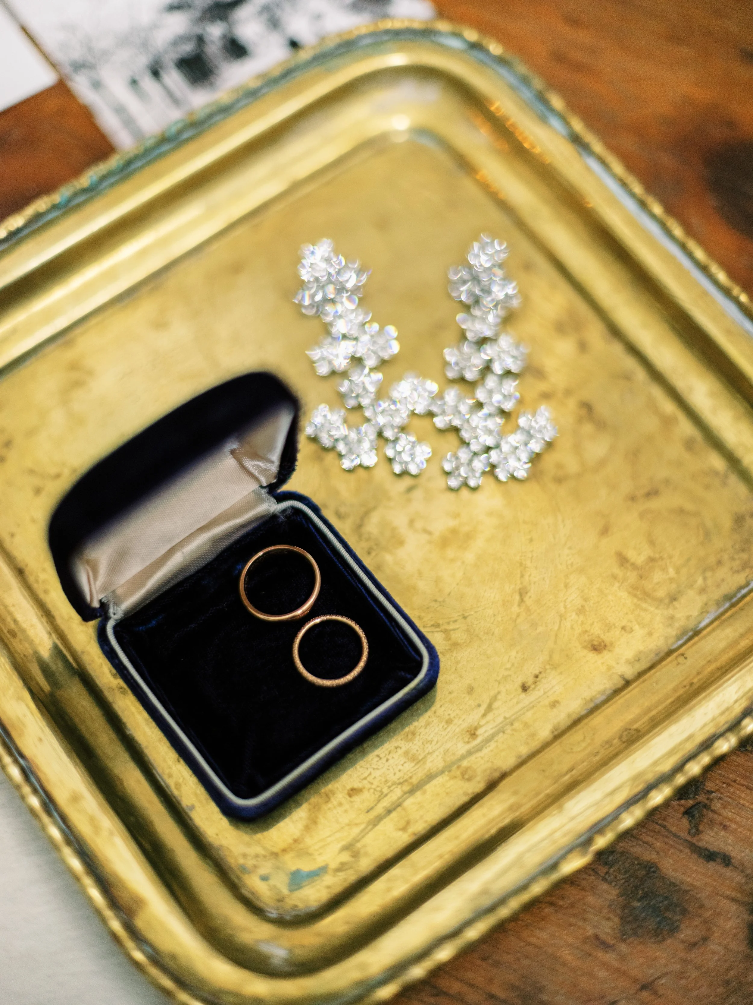 Gold wedding ring exchange platter