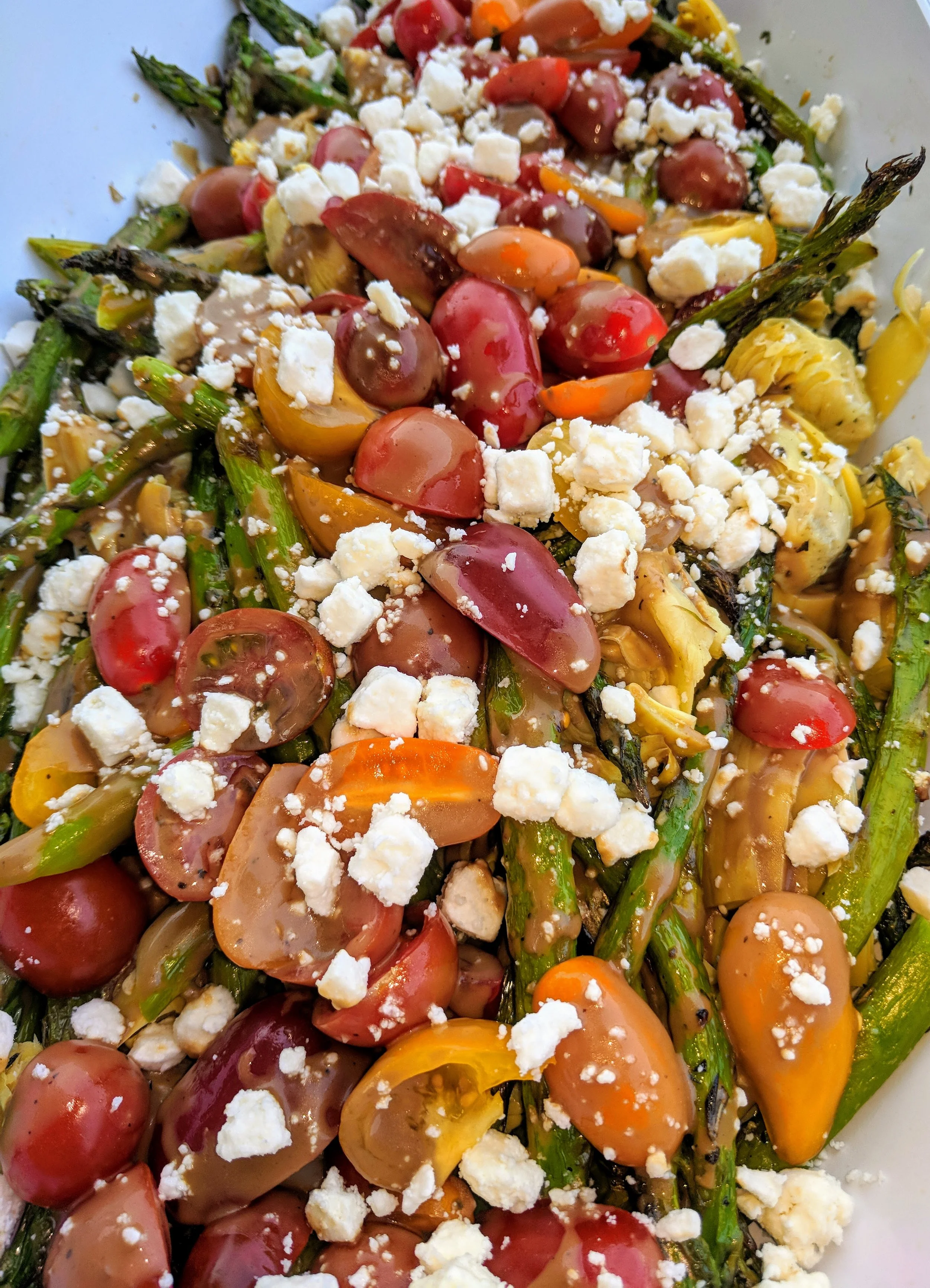Heirloom tomato and feta salad, catering side dish