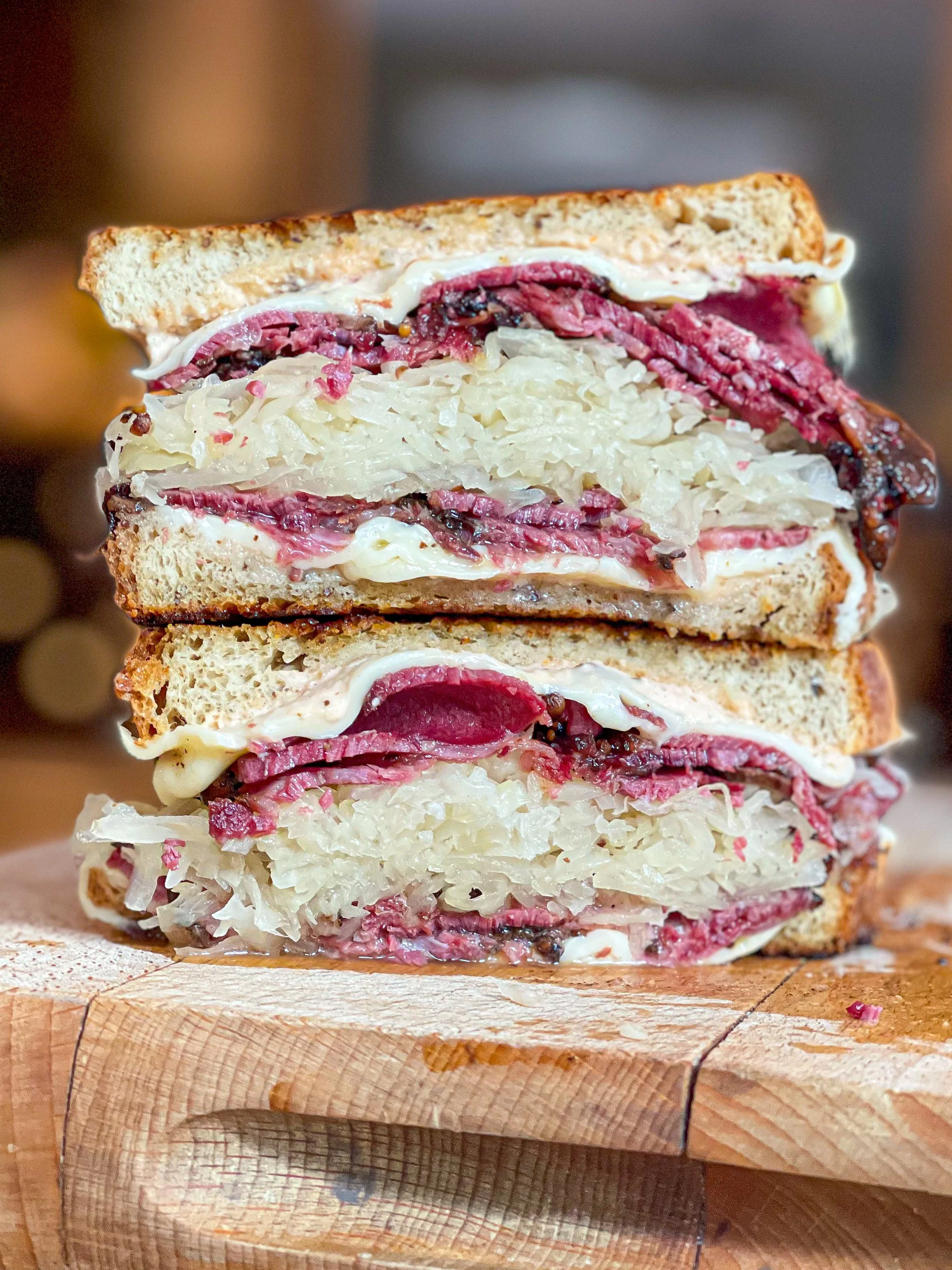 Pastrami Reuben midnight snack station, catering food