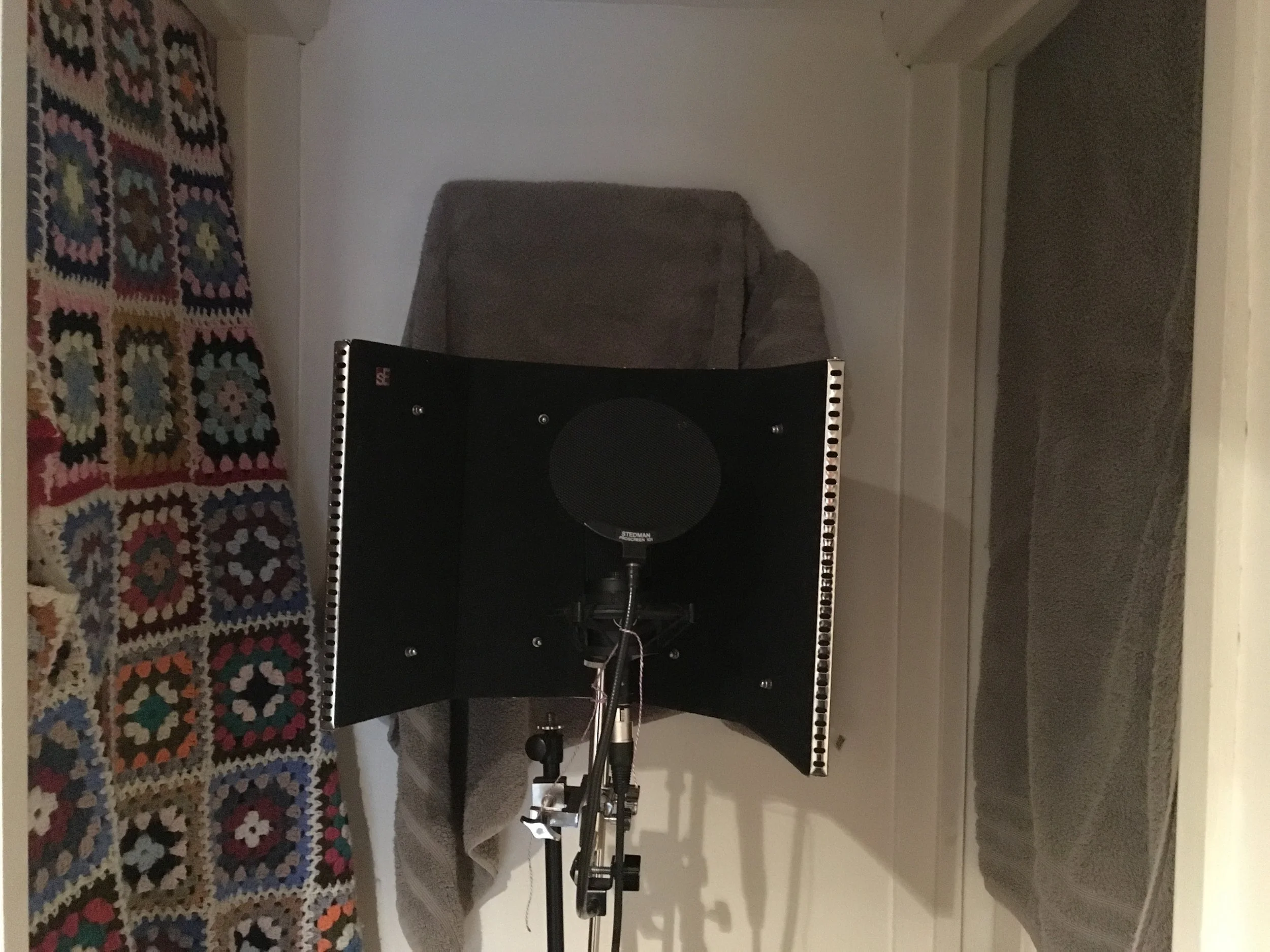 Makeshift vocal booth