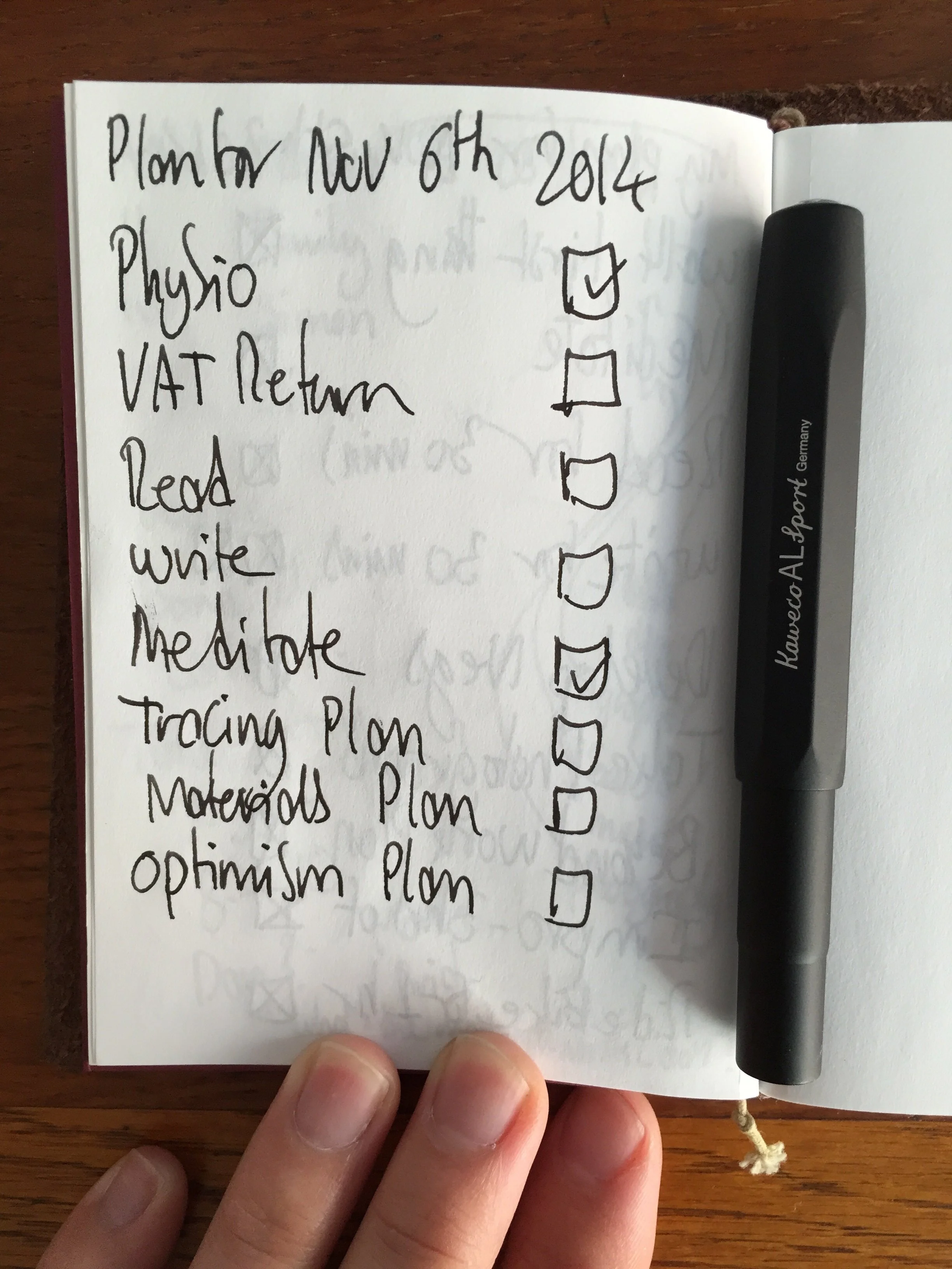 Plan for November 6th 2014