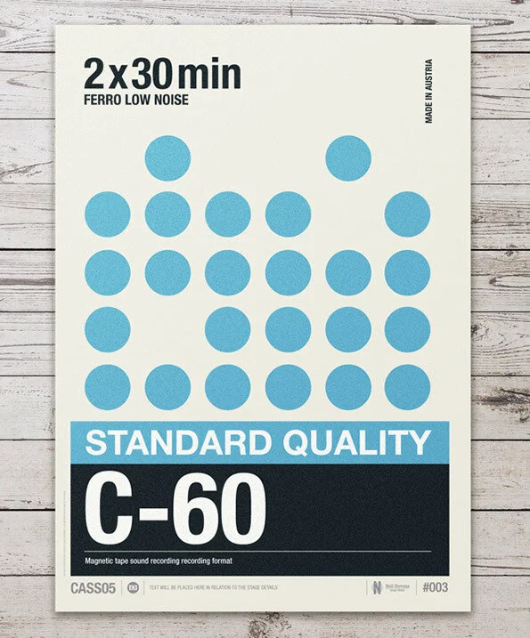 Neil Stevens pays homage to cassette graphics in his prints