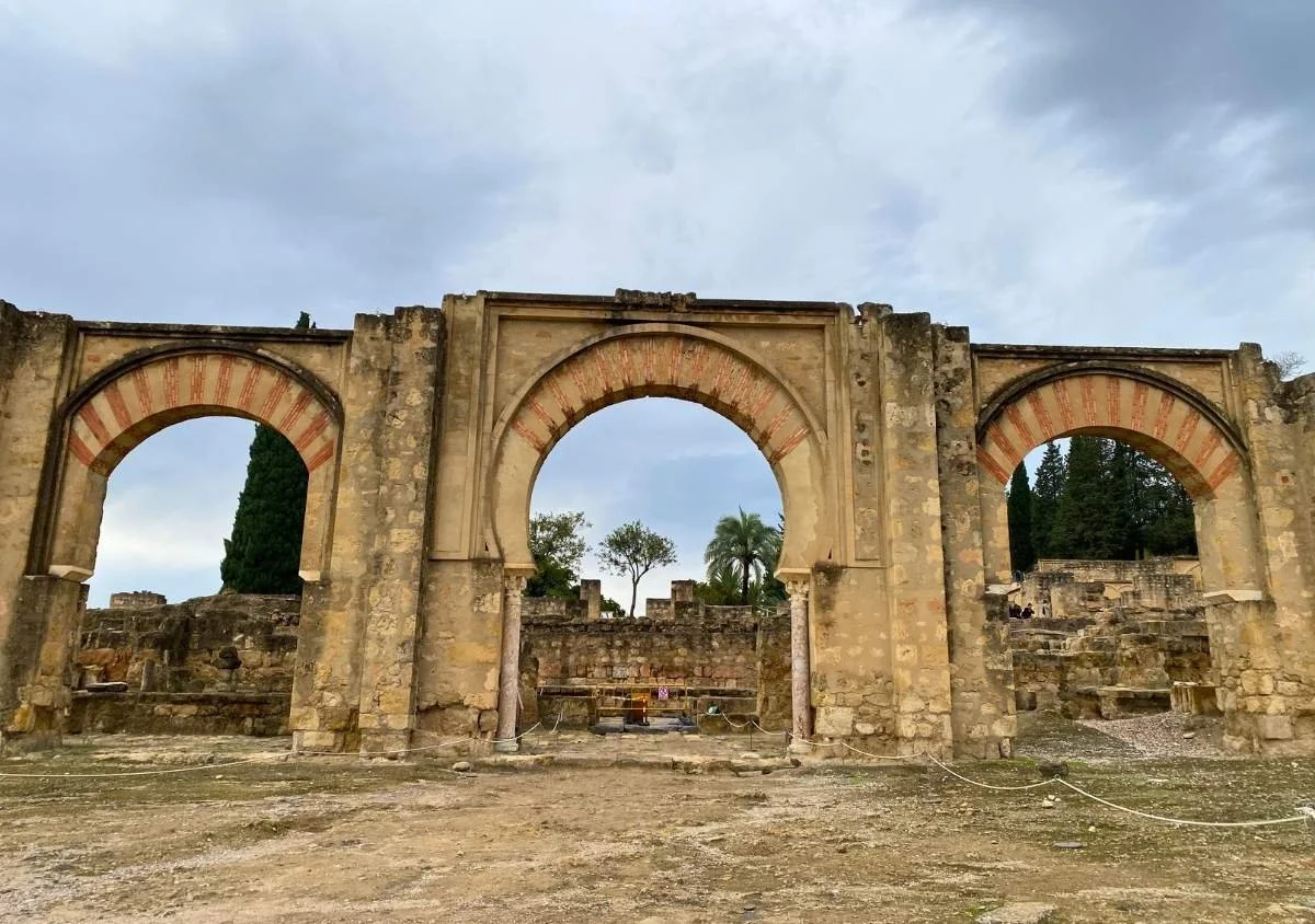 Three stone archways at the archaeological site Medina Azahara