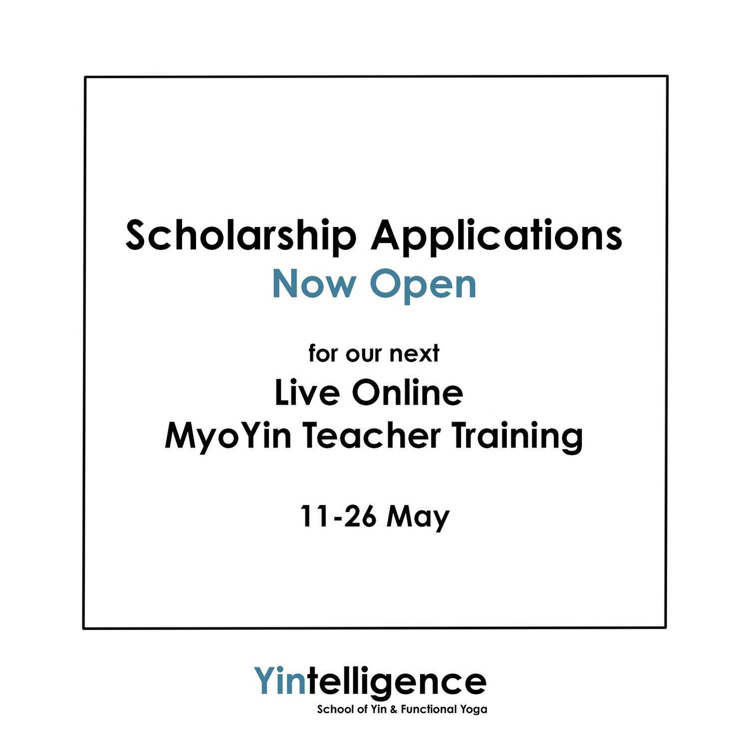 Inclusivity remains at the heart of our ethos, which is why for all self-hosted trainings&nbsp;Yintelligence offers scholarship opportunities for students requiring support. 

We are now taking applications for the next online 60hr MyoYin Teacher Tra