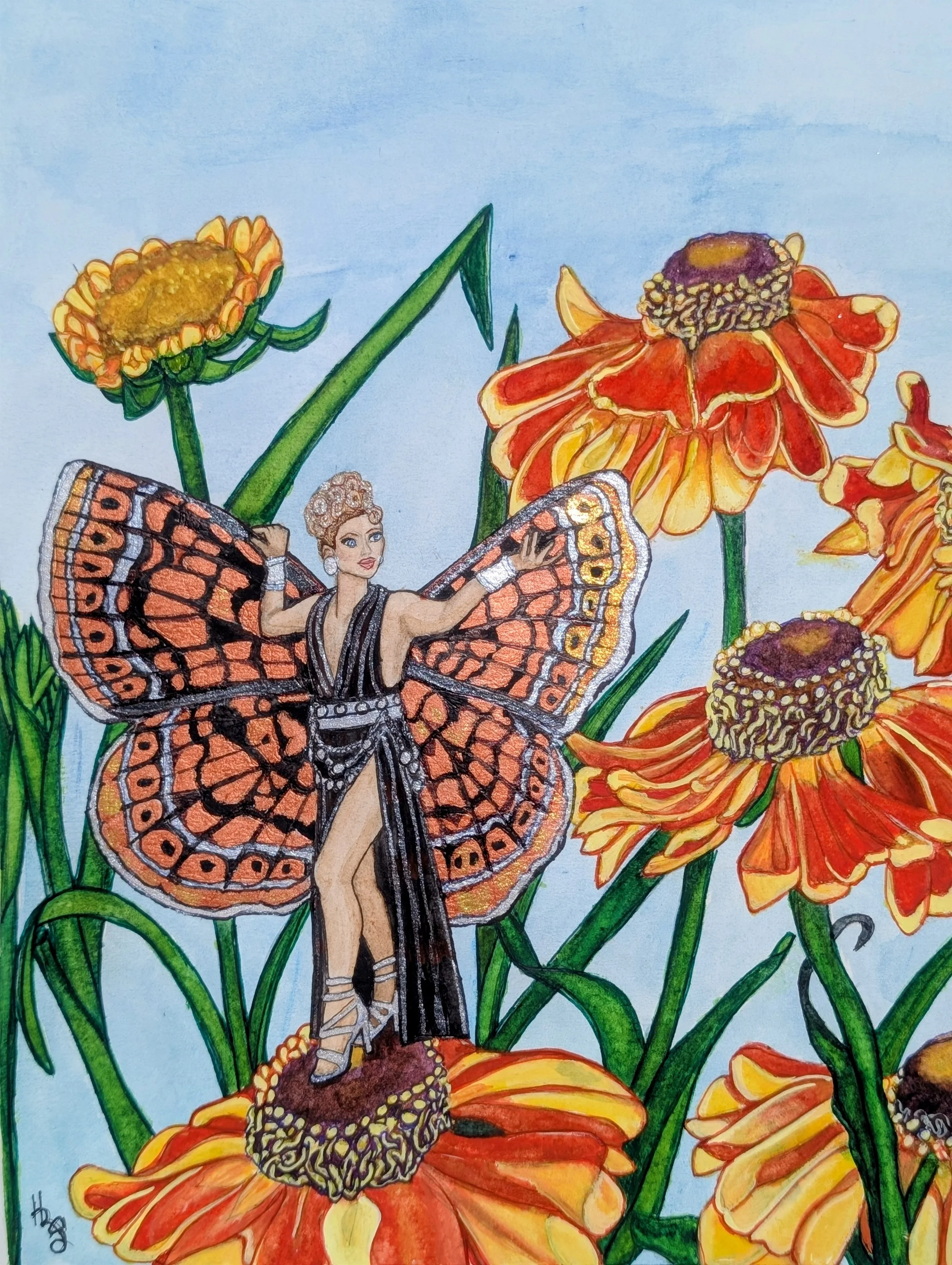 Regional Extinction Date: 2015  New Jersey
Northern Metalmark (Calephelis borealis)
Food Plant: Sneezeweed (Helenium autumnale)
Inspired by: Crystal Envy