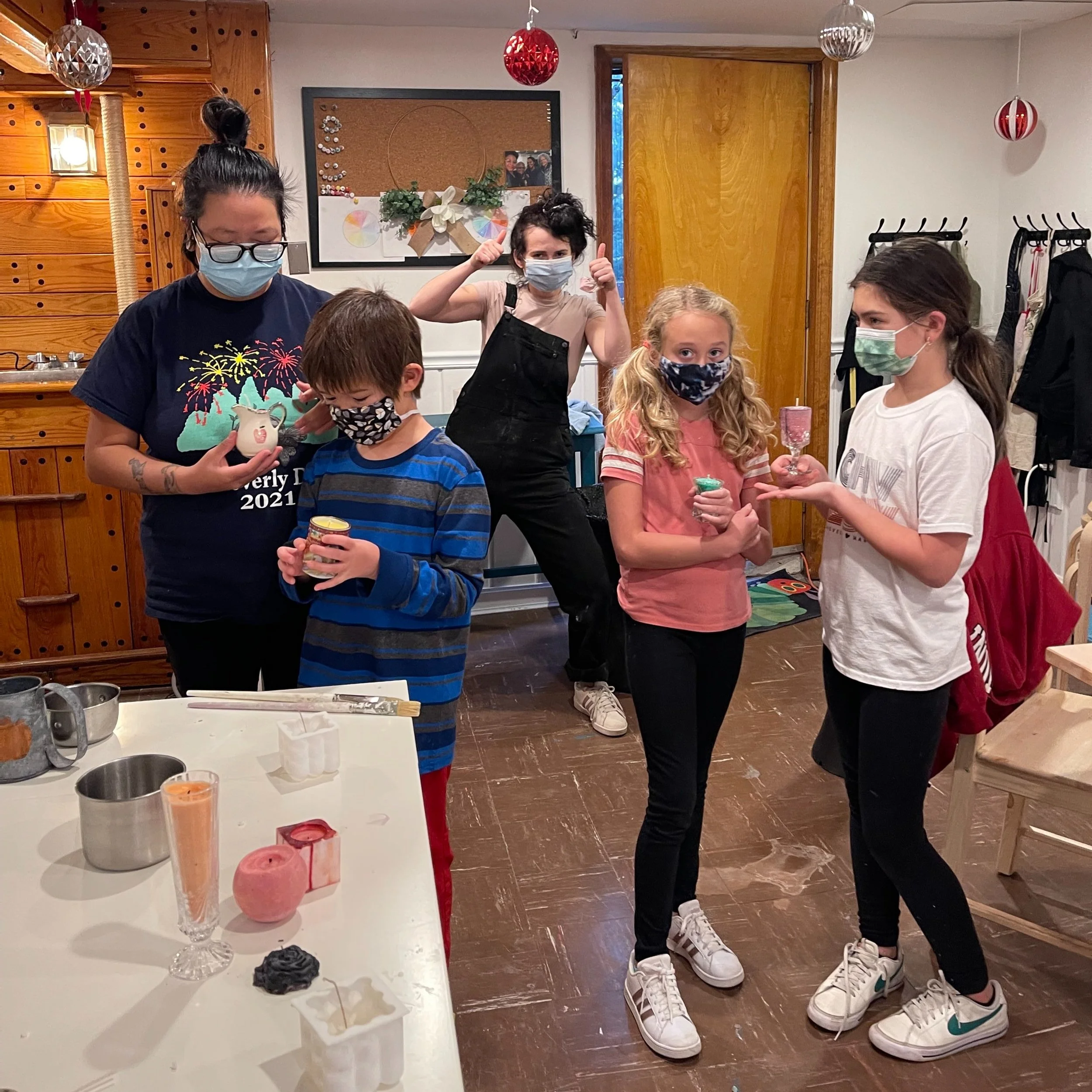 A successful candle making workshop! The students experimented with many cool new techniques!