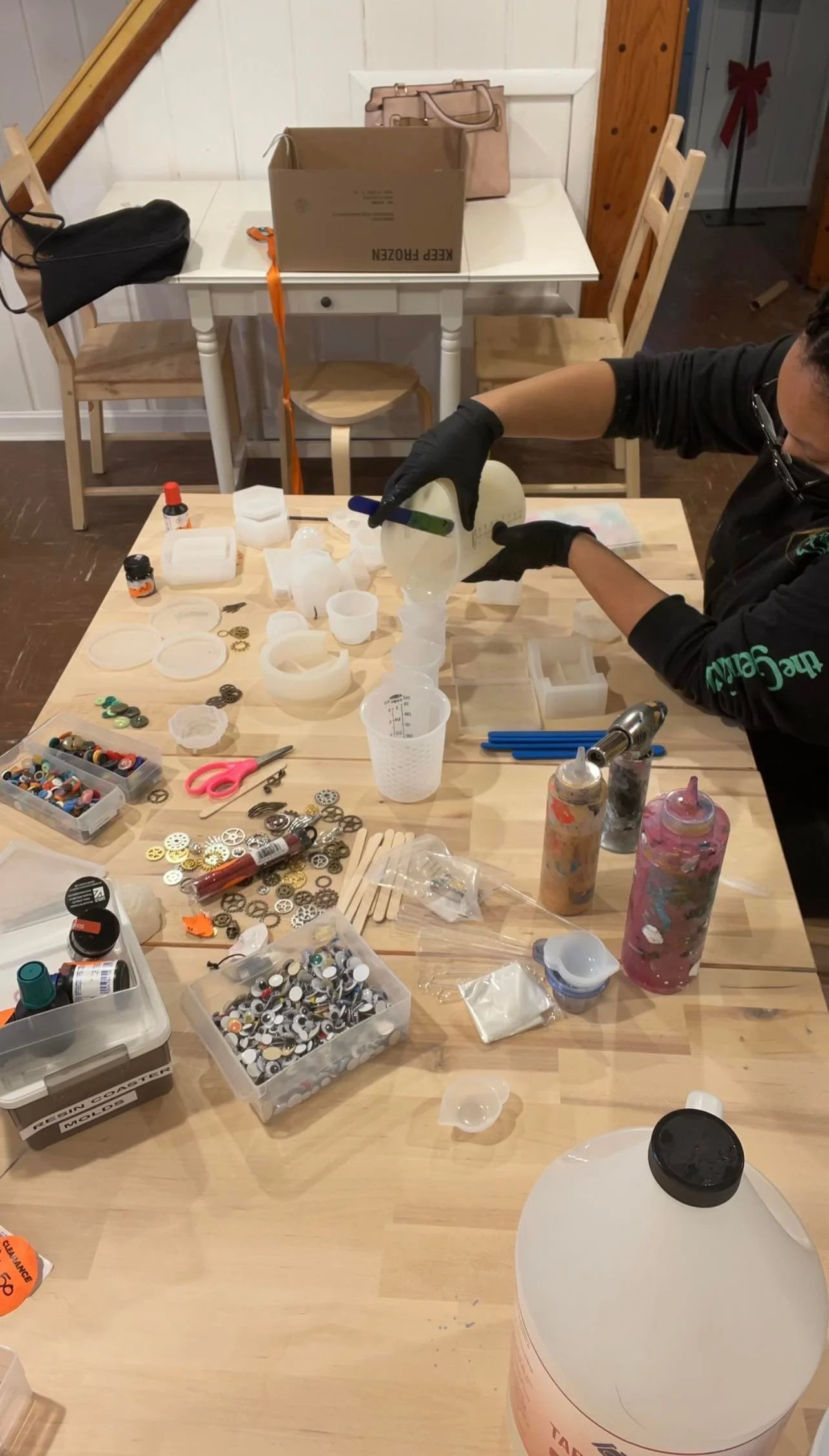 Testing out the supplies for our upcoming resin class!