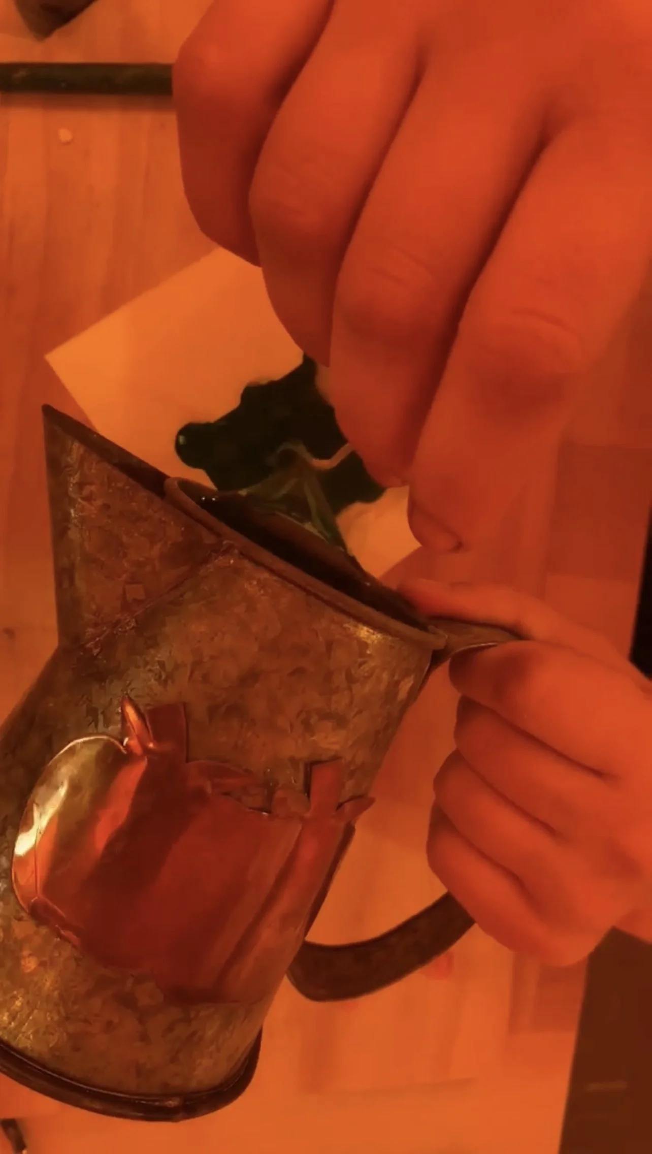 Pouring the melted wax into a silicone candle mold! (Test round)