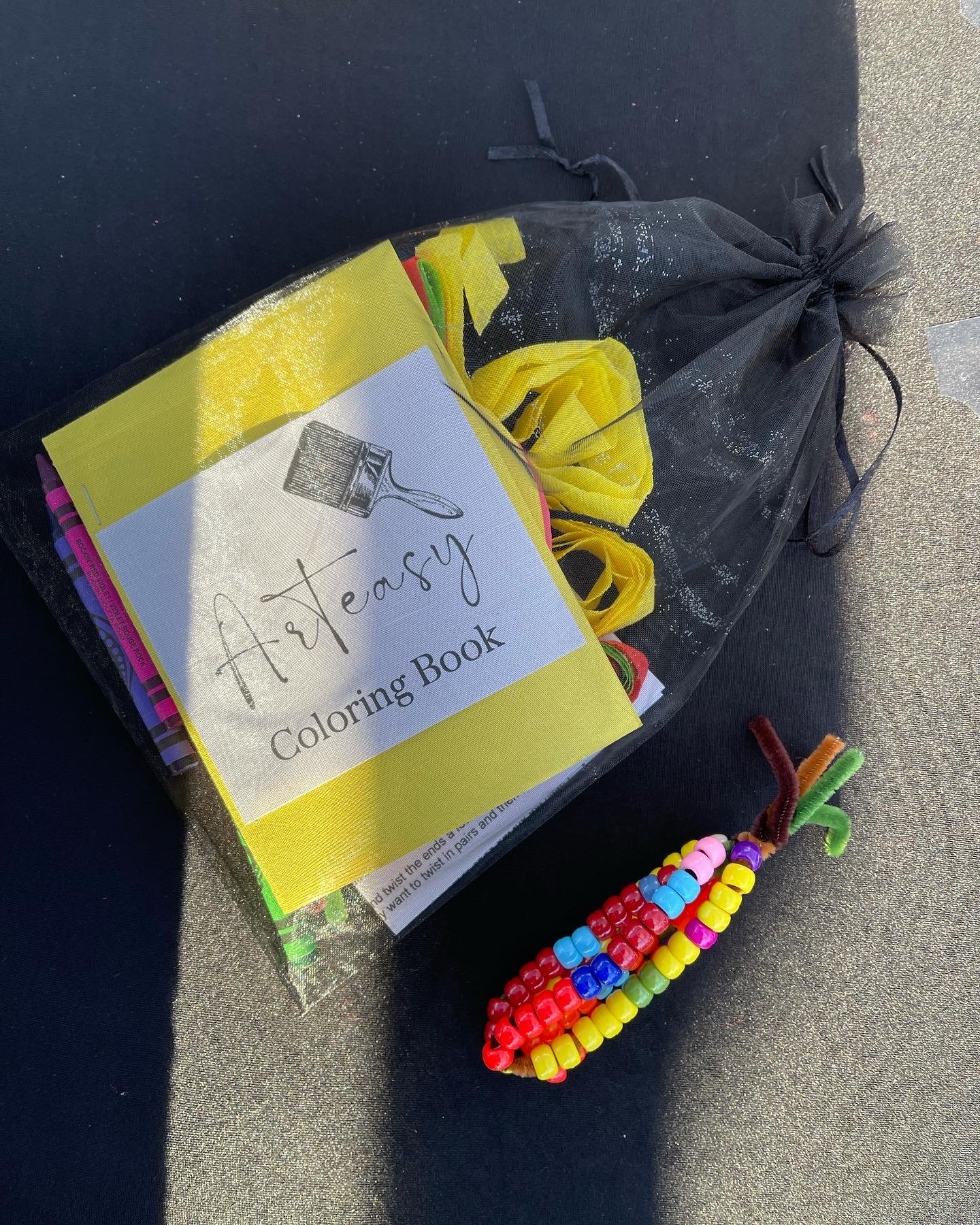 We sold fall themed craft kits at the November holiday market! Supplies and instructions for two crafts and an Arteasy coloring book with crayons included!