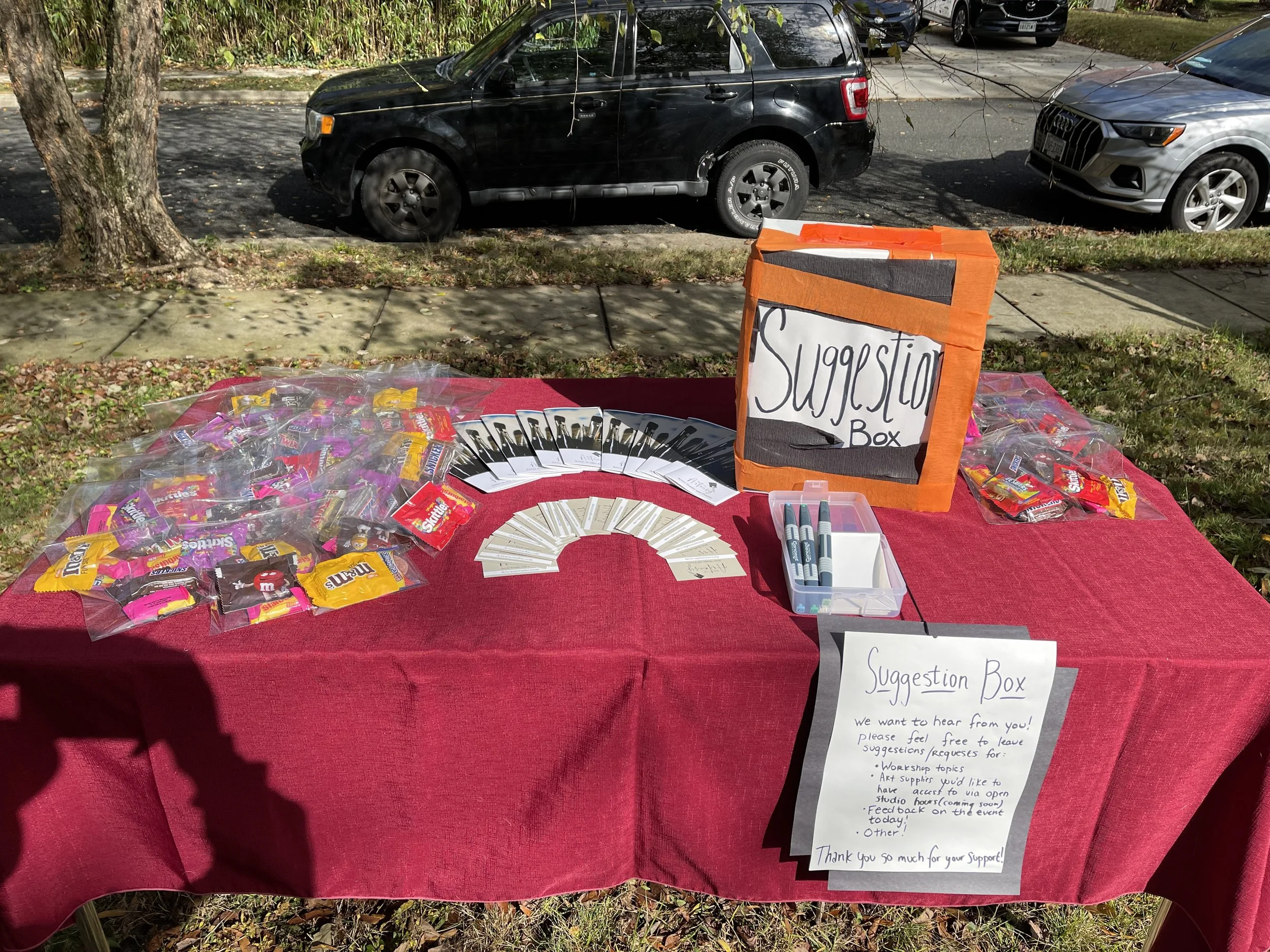 Suggestion box and trick-or-treat bags were a hit! (We love suggestions - as long as they're delivered in good spirit!)
