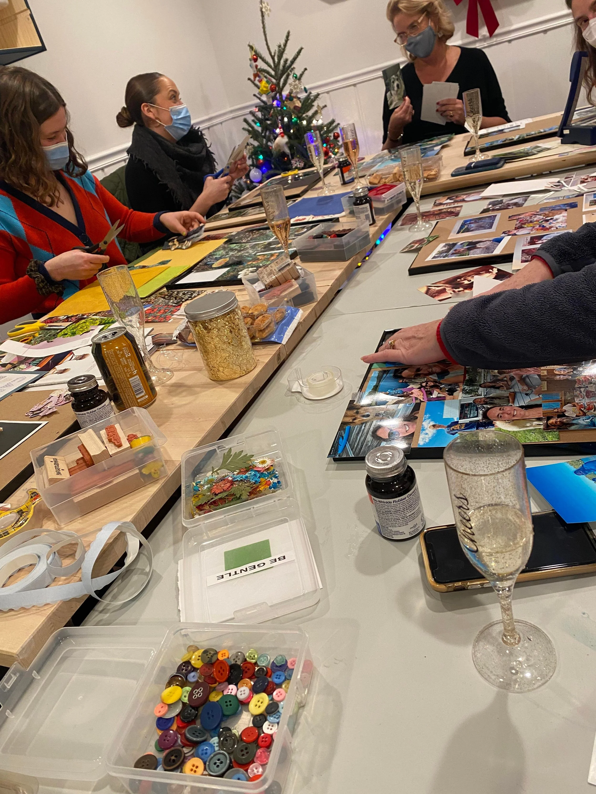 Champagne and Collage Arty Hour!