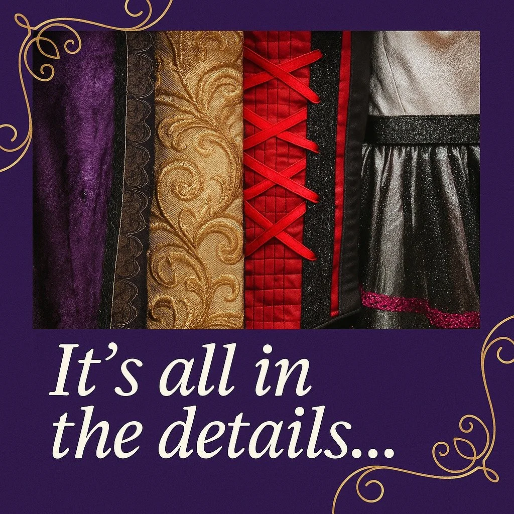 ✨ It&rsquo;s all in the details&hellip;
From lace trims to layered textures, every costume is carefully chosen to help your cast look and feel their best on stage. Whether it&rsquo;s a school production or a full-scale musical&mdash;we&rsquo;ve got y