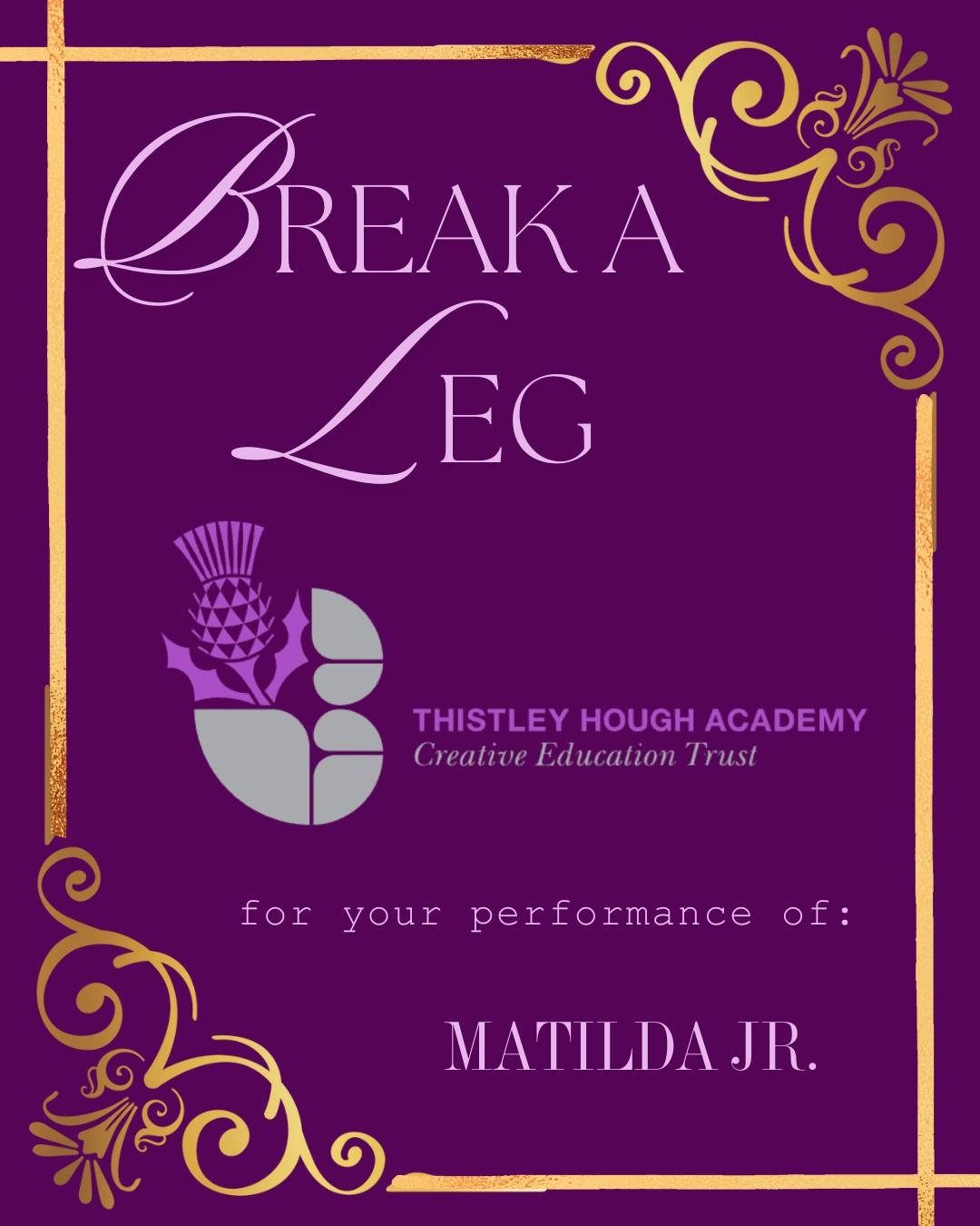 🎭💫 Break a leg, Thistley Hough Academy! 💫🎭
Wishing all the cast and crew an incredible performance as they take to the stage with Matilda Jr. 📚💜

We&rsquo;re so thrilled our costumes get to be part of your magical journey &mdash; now go and sho