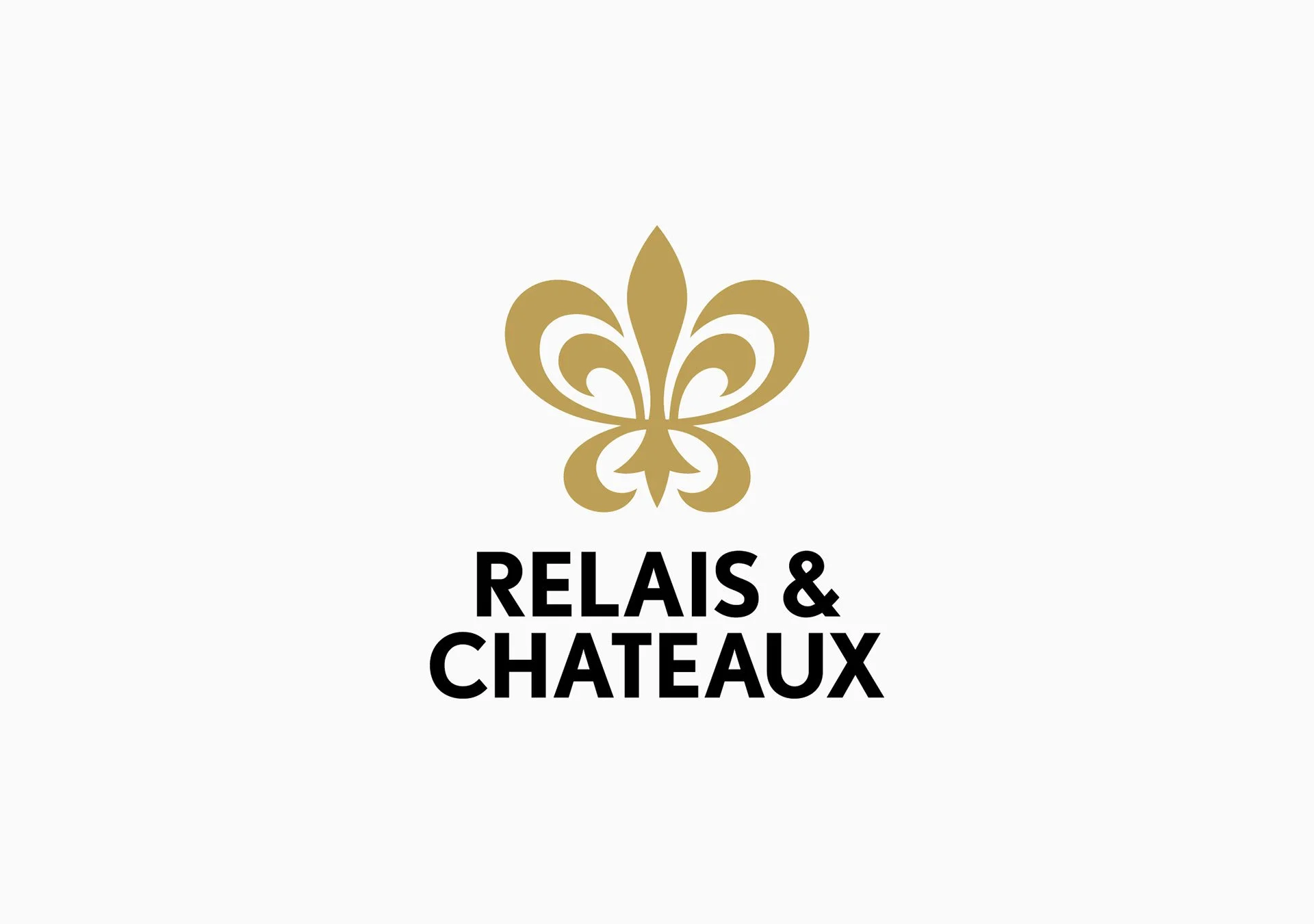 Gold fleur-de-lis symbol above the bold black text 'RELAIS & CHATEAUX' on a white background.