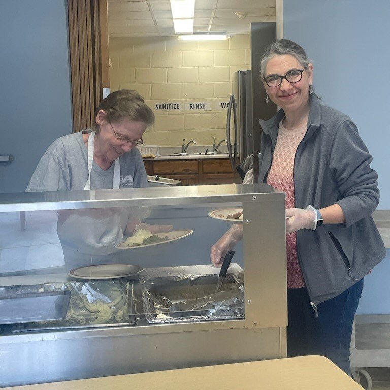 MM Site Manager, Loretta Nicholl and Stacey Dorais serving up pepper steak for lunch on 3.6.23.jpeg