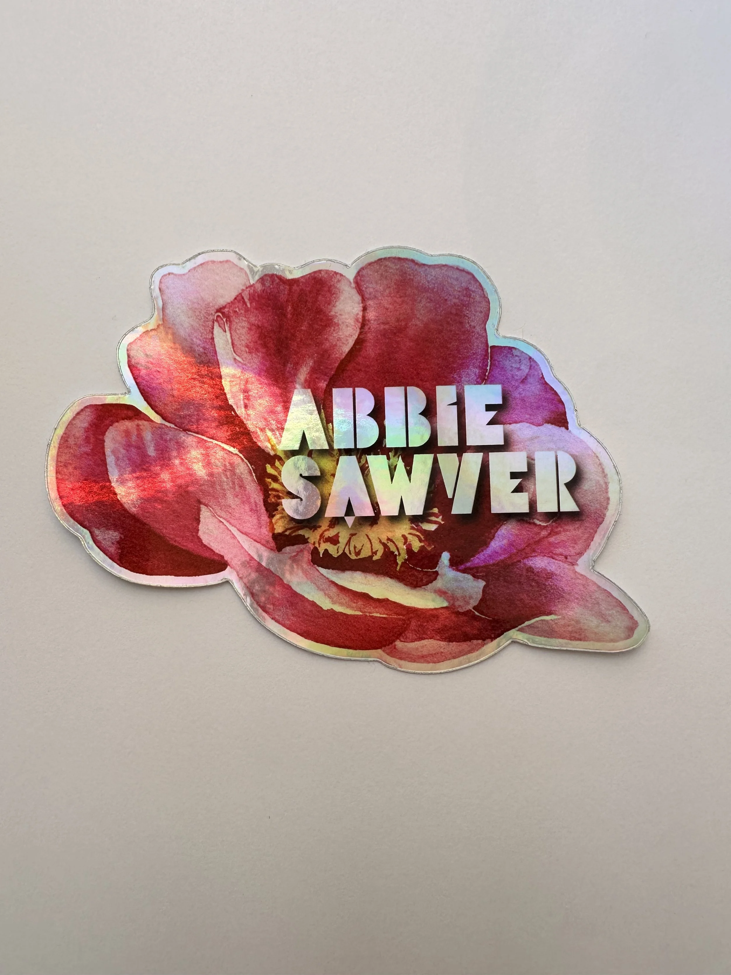 Abbie Sawyer Holographic Peony Sticker