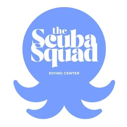 Logo of The Suba Squad Diving Center featuring a blue octopus design.