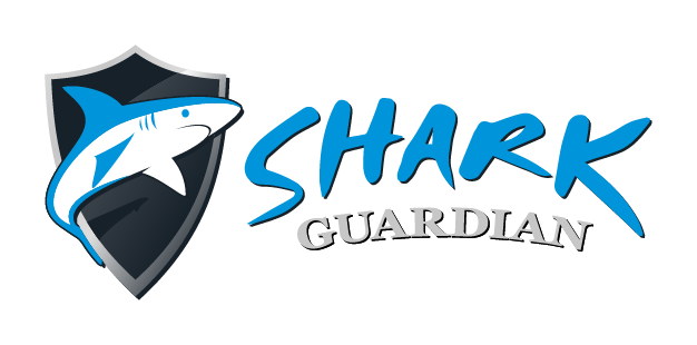 Logo of Shark Guardian featuring a shark and a shield with the text 'SHARK GUARDIAN'.