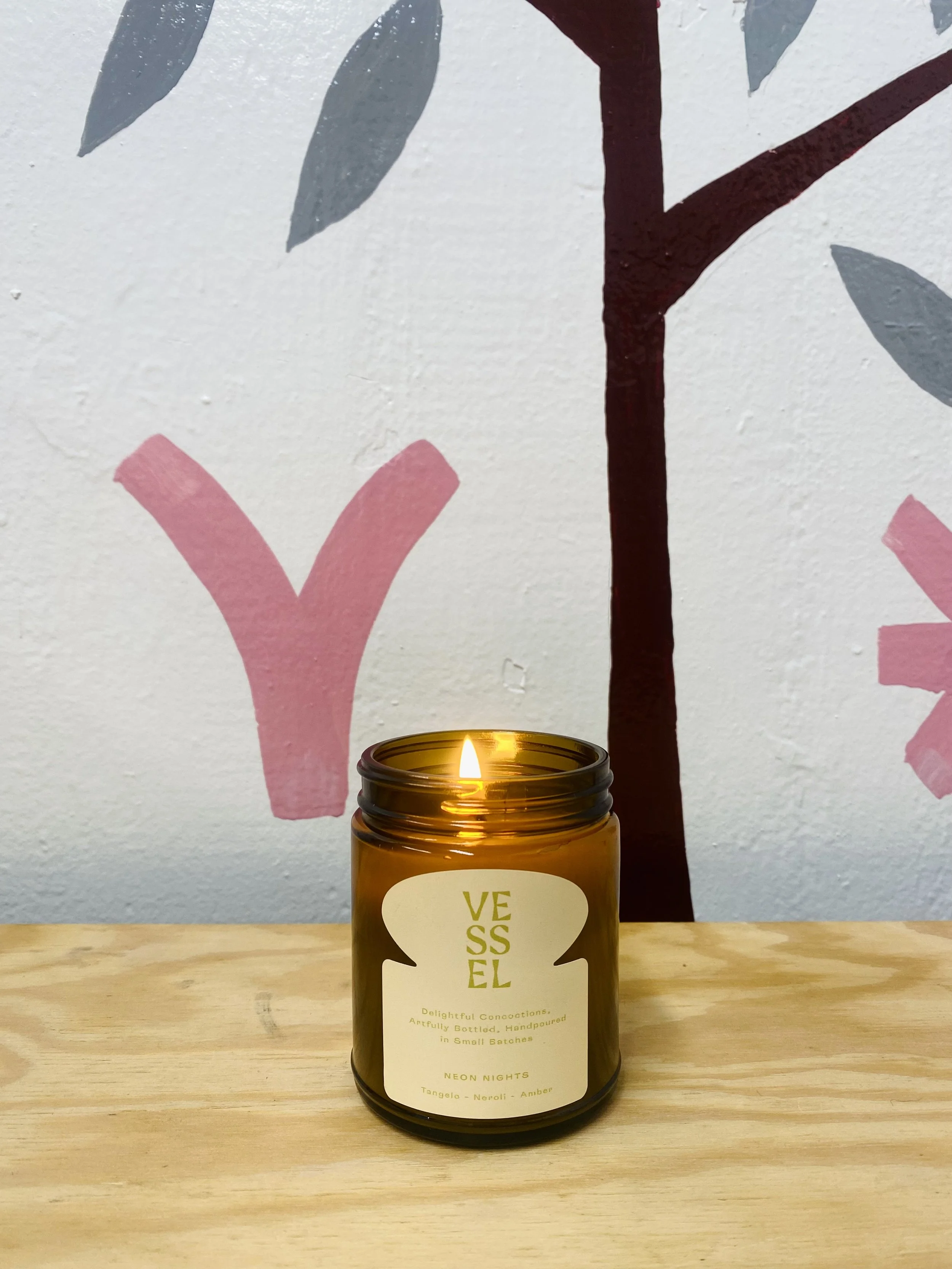 Neon Nights Candle