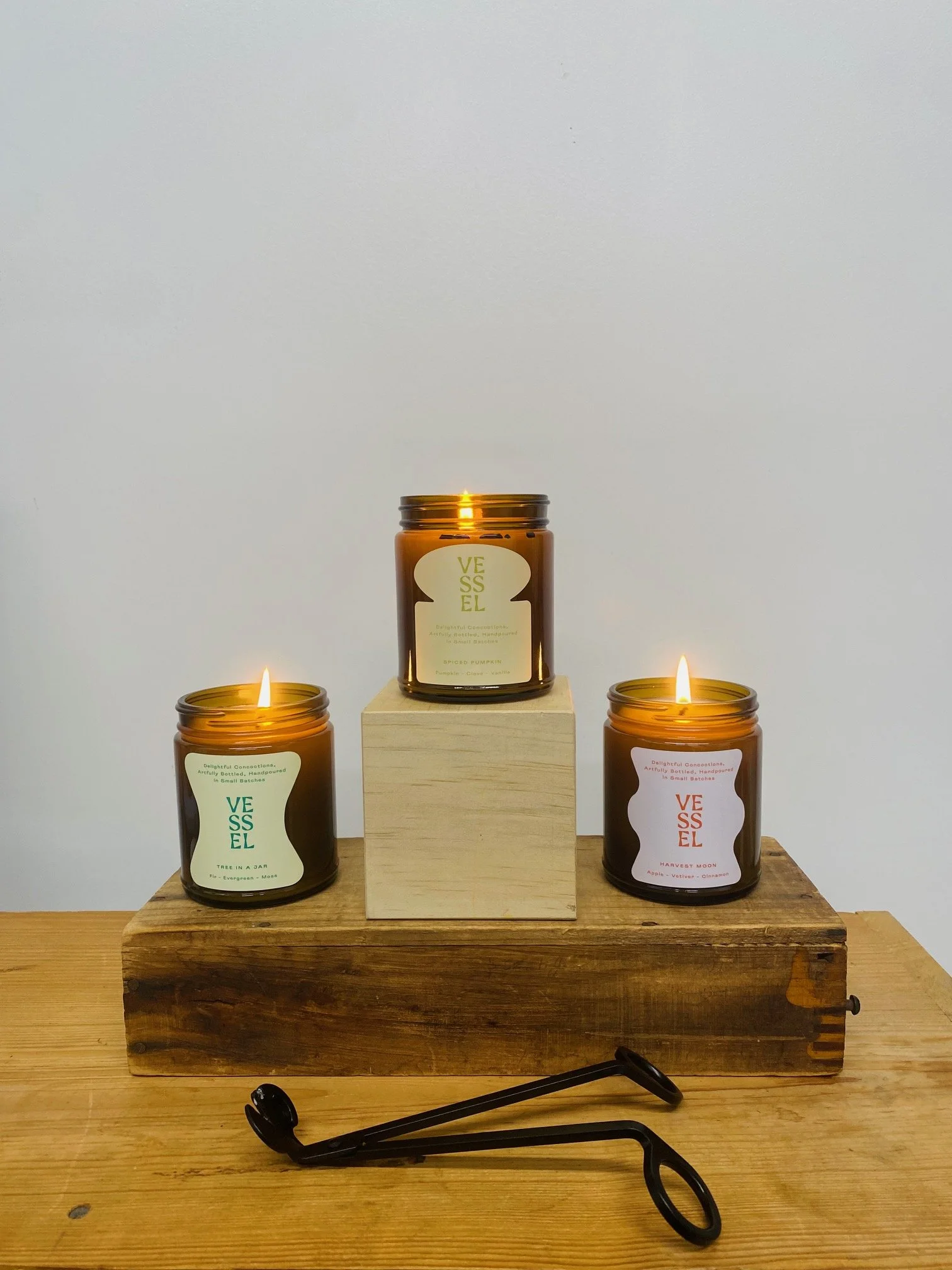 Fall candles lit