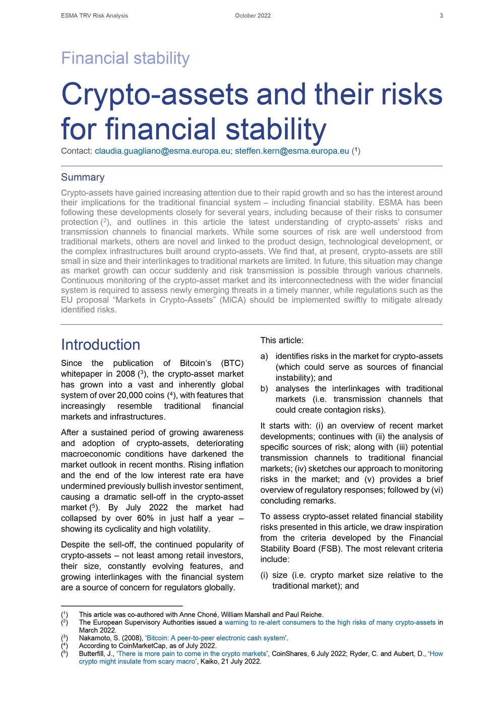 Crypto-assets and their risks for financial stability — RAO Global