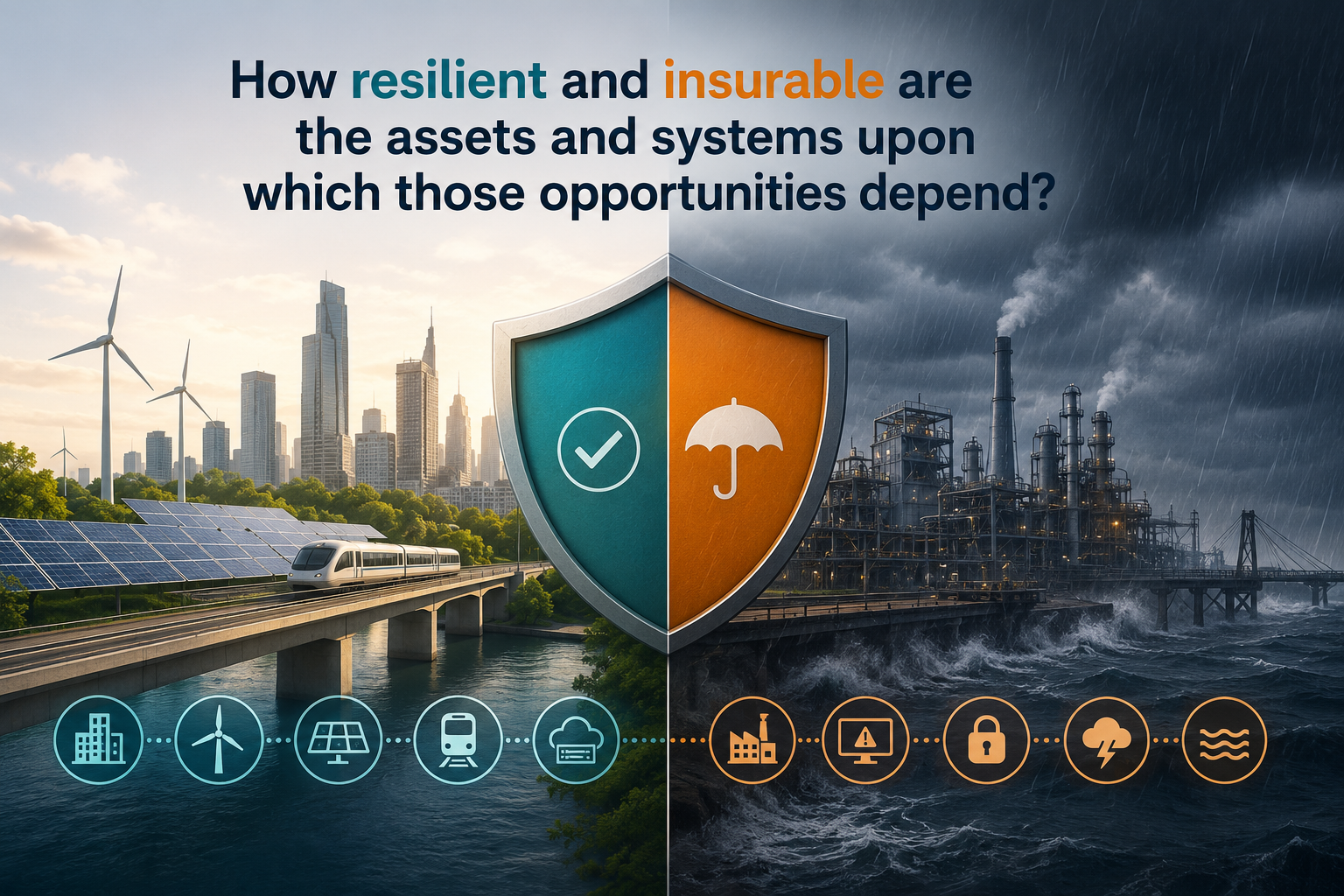 How resilient and insurable are the assets and systems upon which those opportunities depend?
