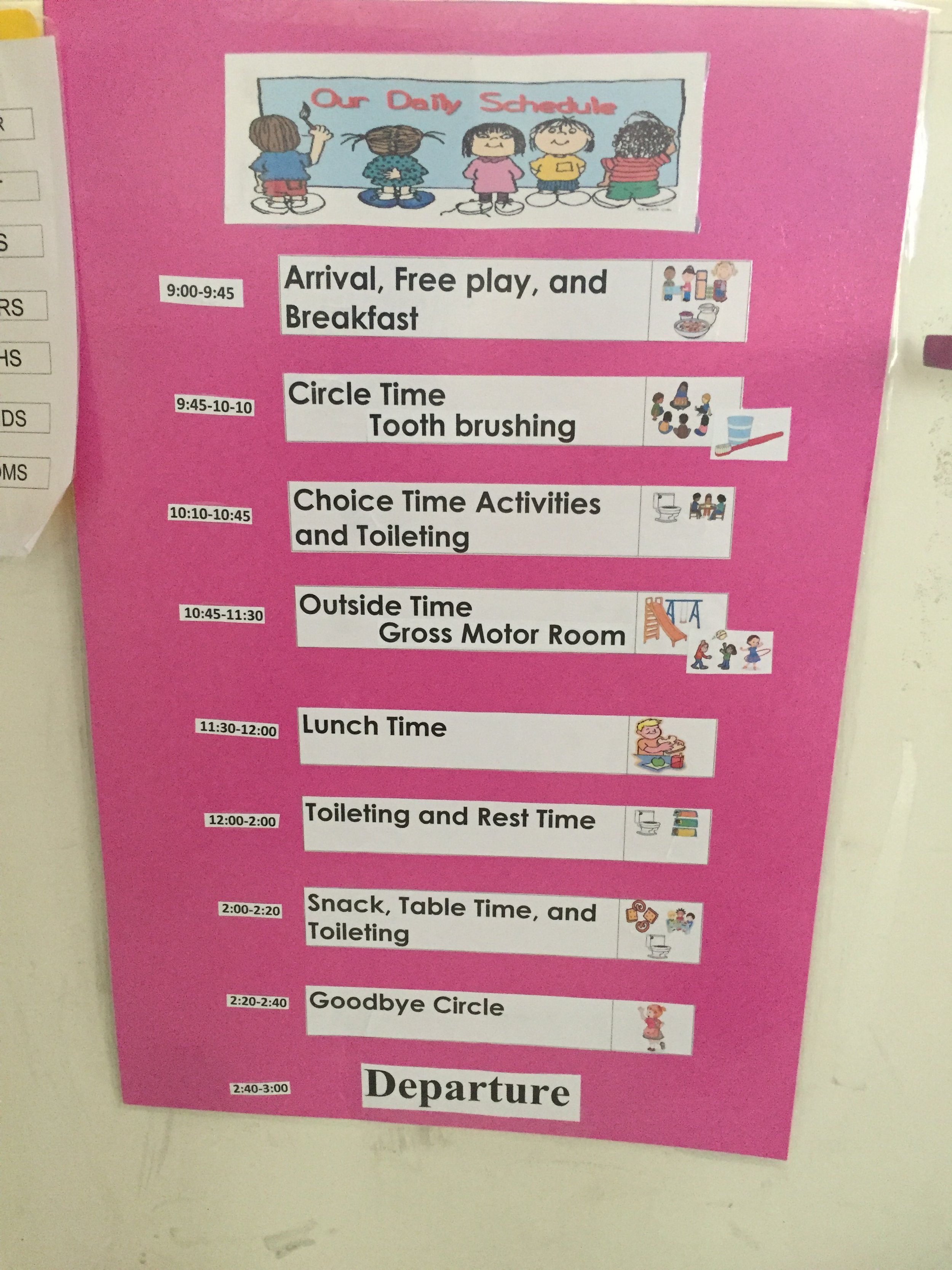 Daily Schedule (Whole Day)