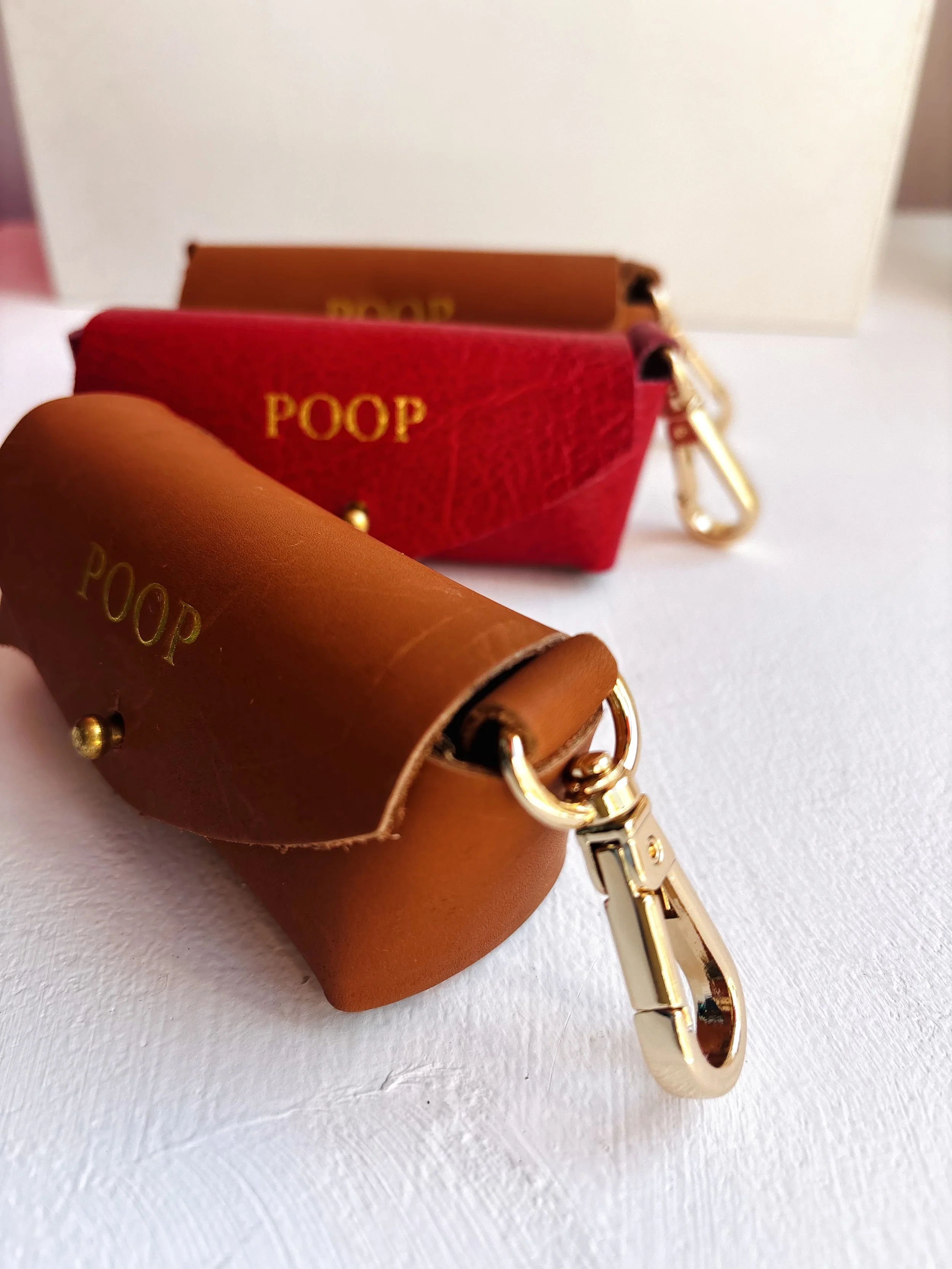 POOP - Leather Poo Bag Holder