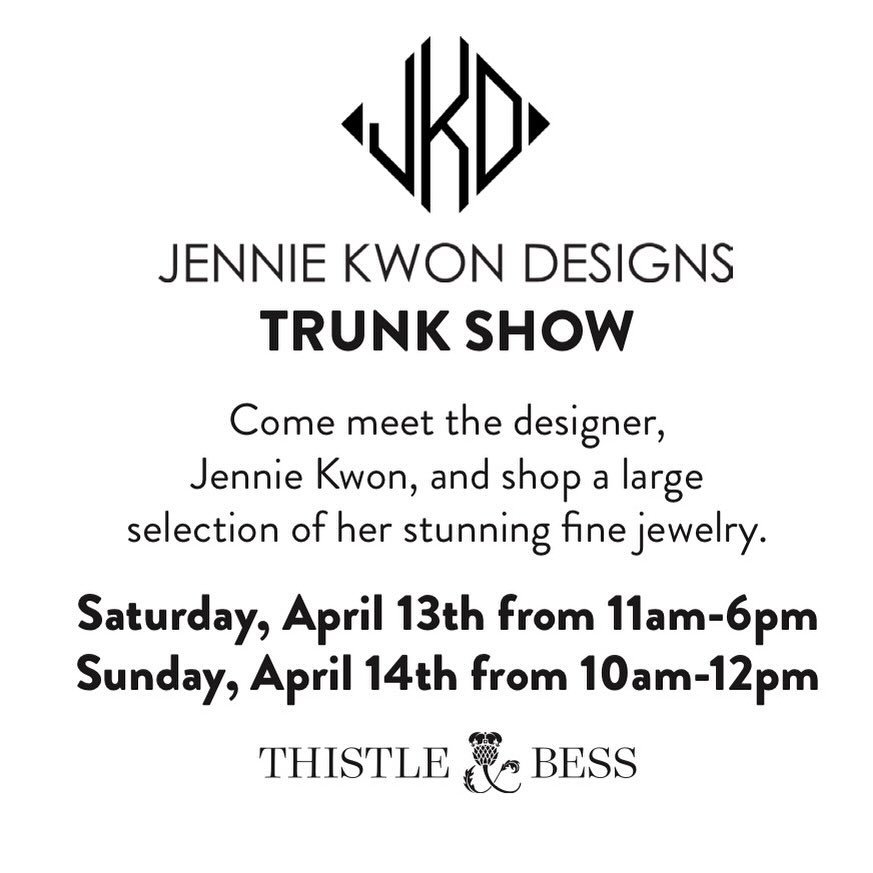 We hope you join us this weekend for this extra special event with @jenniekwondesigns ✨✨✨ #annarbor #jenniekwondesigns #jenniekwon #trunkshow #finejewelry #instajewelry