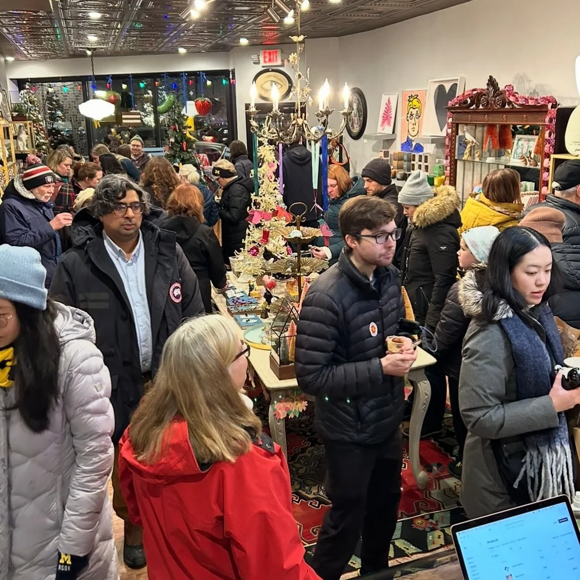 Our favorite day of the year is almost here!  This Friday we will be staying open until 11pm and hosting our biggest sale of the year.  Come stroll our neighborhood and get festive, while checking off your holiday shopping list as well.  Here are the