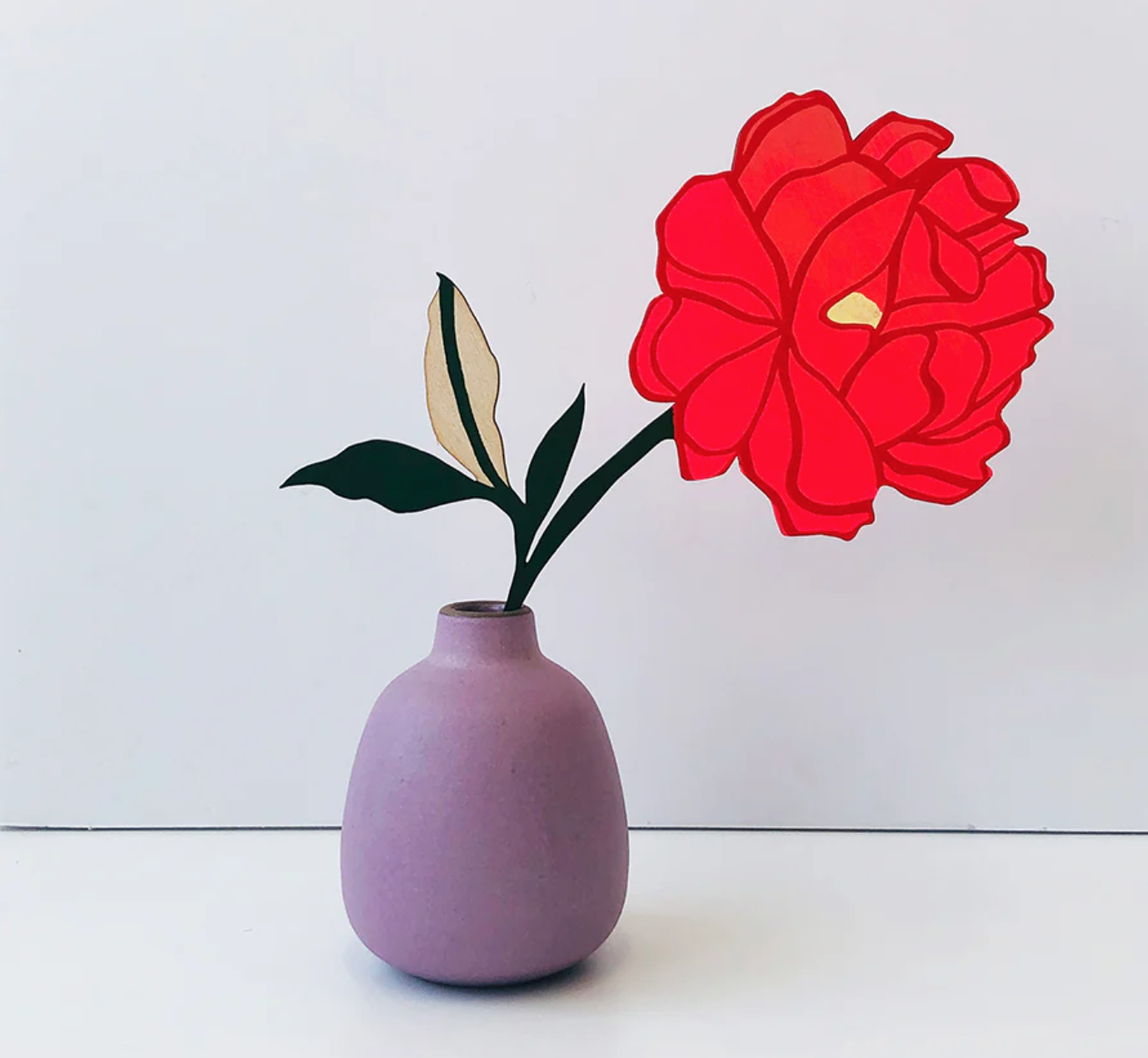 Forever Flower- Peony Coral Red