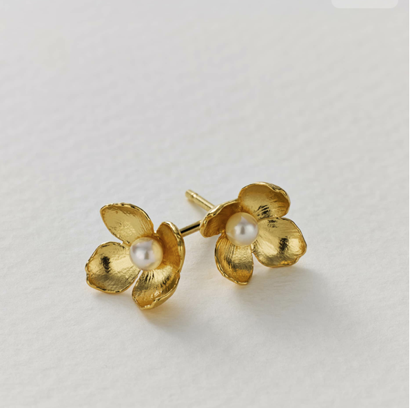 Cuckoo Flower Studs with Pearls